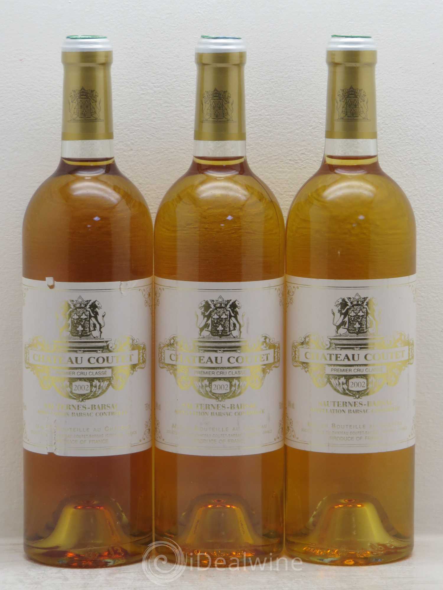 Château Coutet 1er Grand Cru Classé 2002 - Lotto di 3 bottiglie - 0