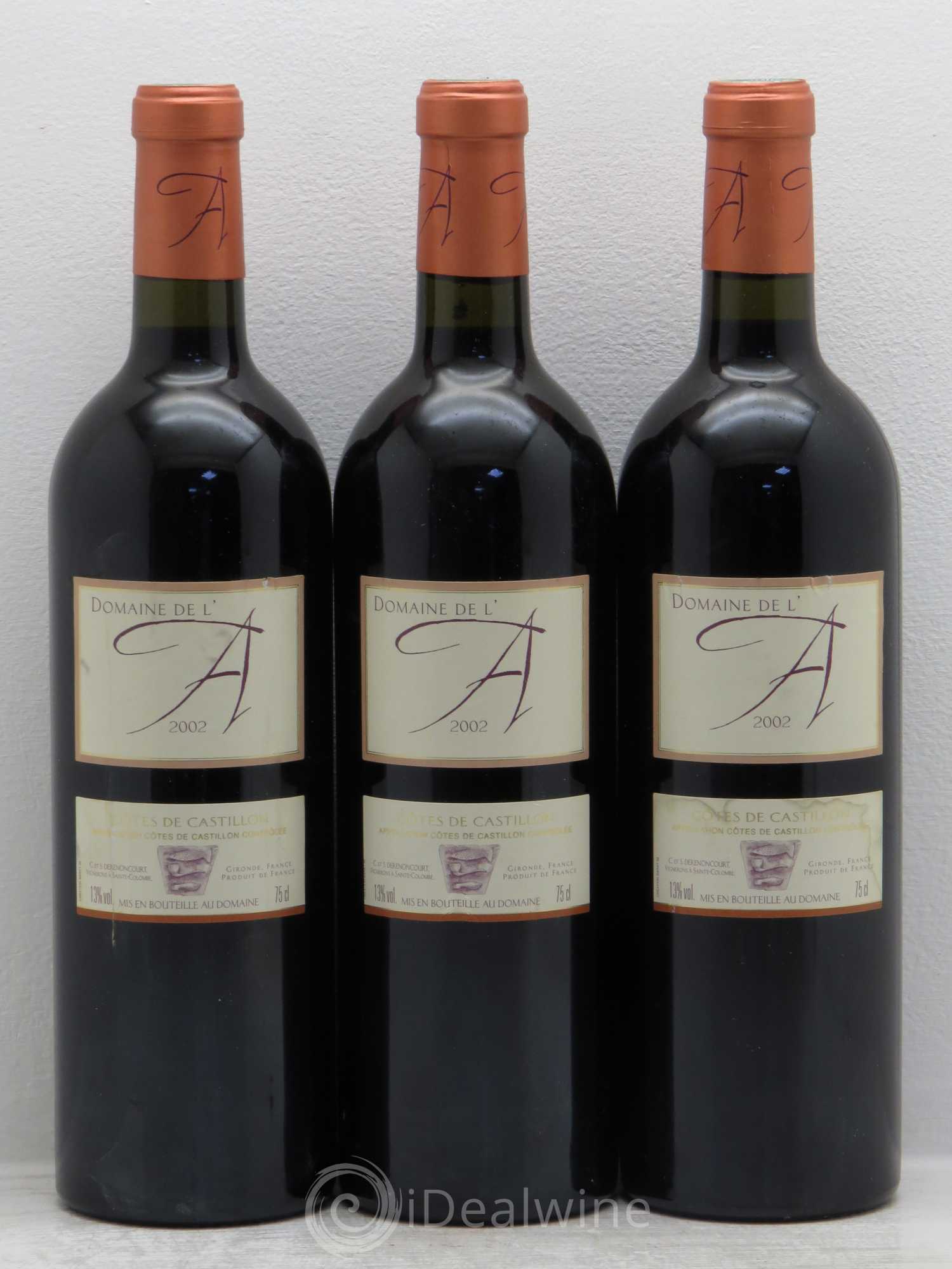 Domaine de l'A 2002 - Lot de 3 bouteilles - 0
