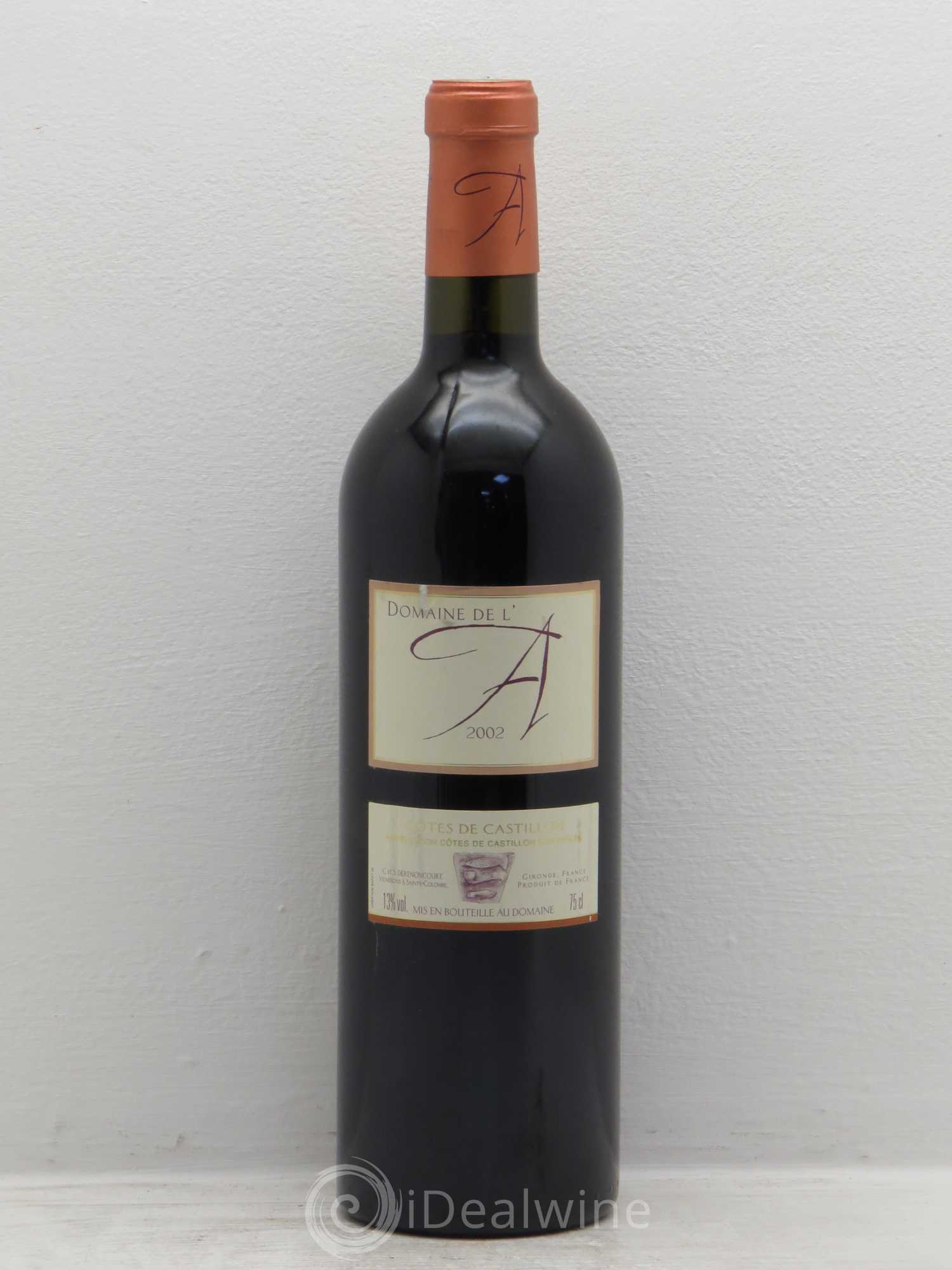Domaine de l'A 2002 - Lot de 1 bouteille - 0