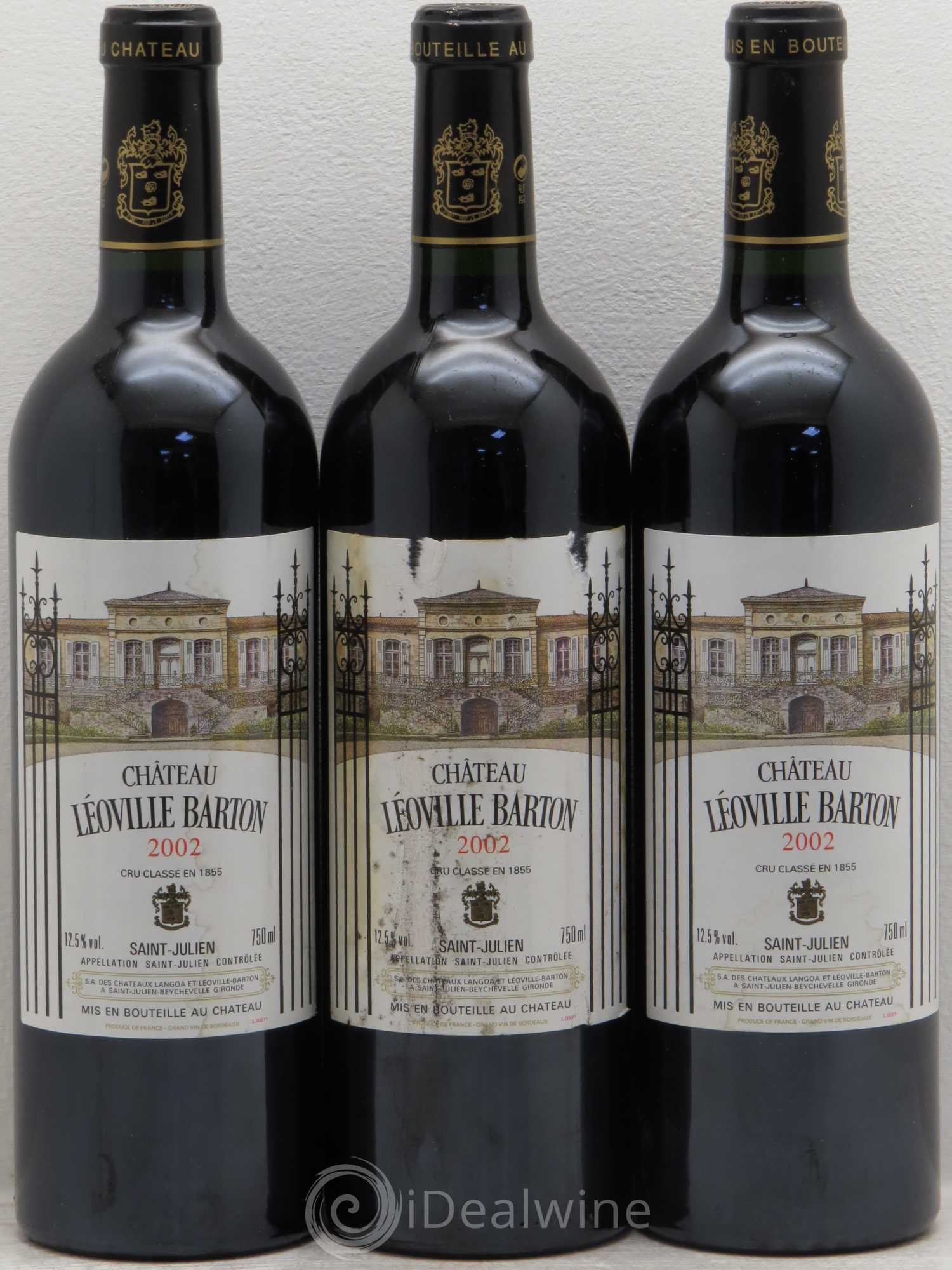 Château Léoville Barton 2ème Grand Cru Classé 2002 - Lot de 3 bouteilles - 0