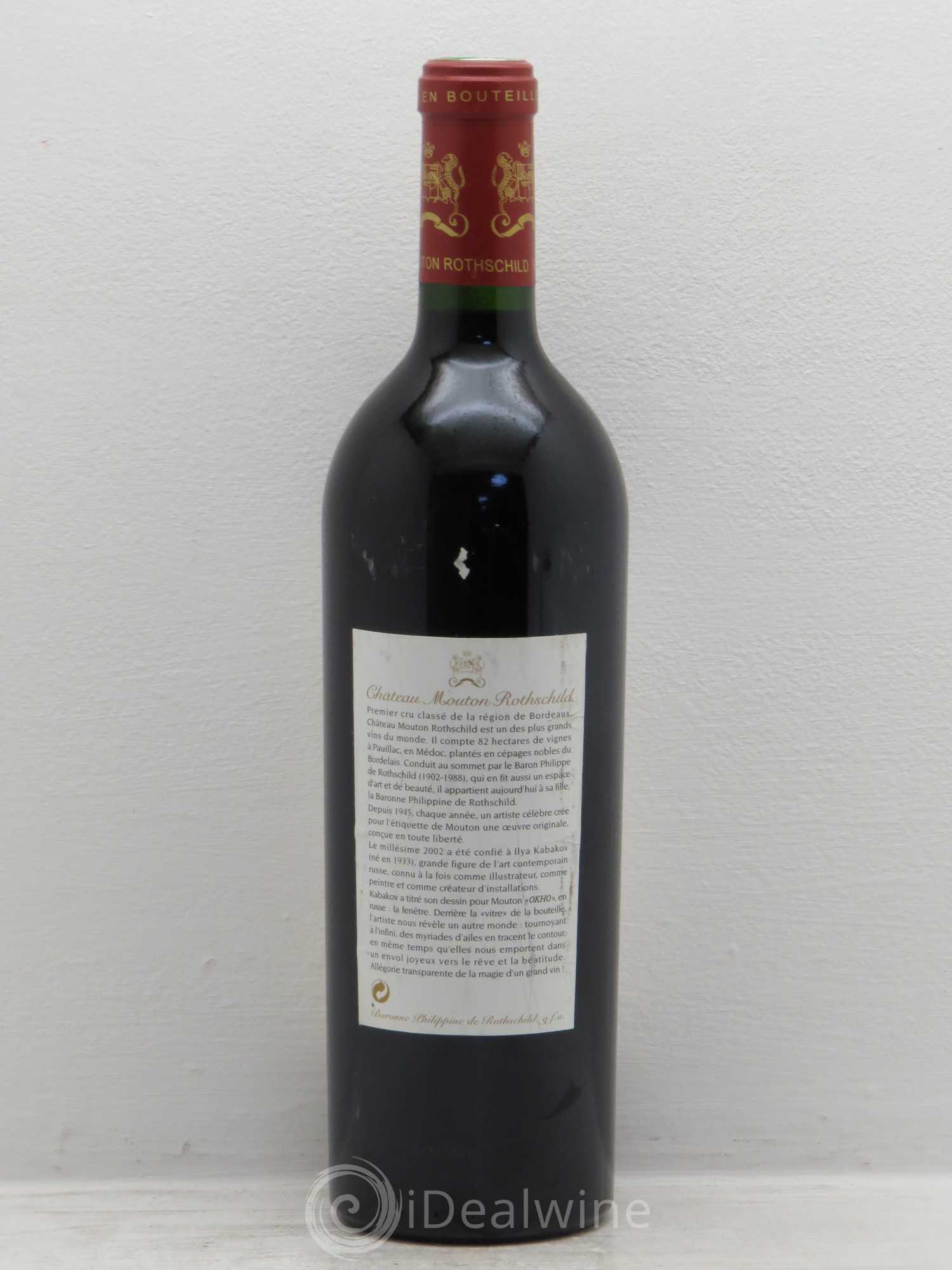 Château Mouton Rothschild 1er Grand Cru Classé 2002 - Lot de 1 bouteille - 1