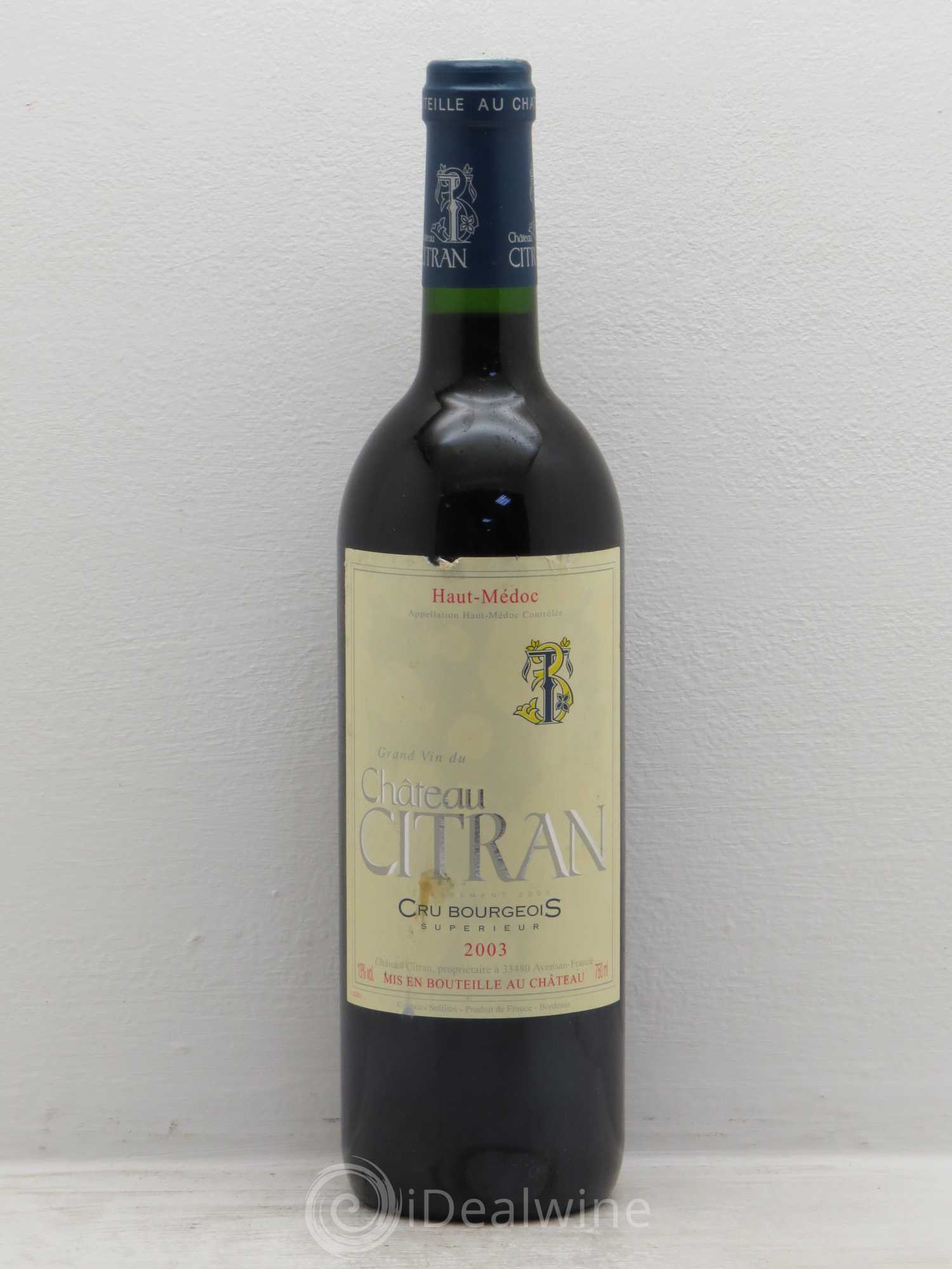 Château Citran Cru Bourgeois 2003 - Lot de 1 bouteille - 0