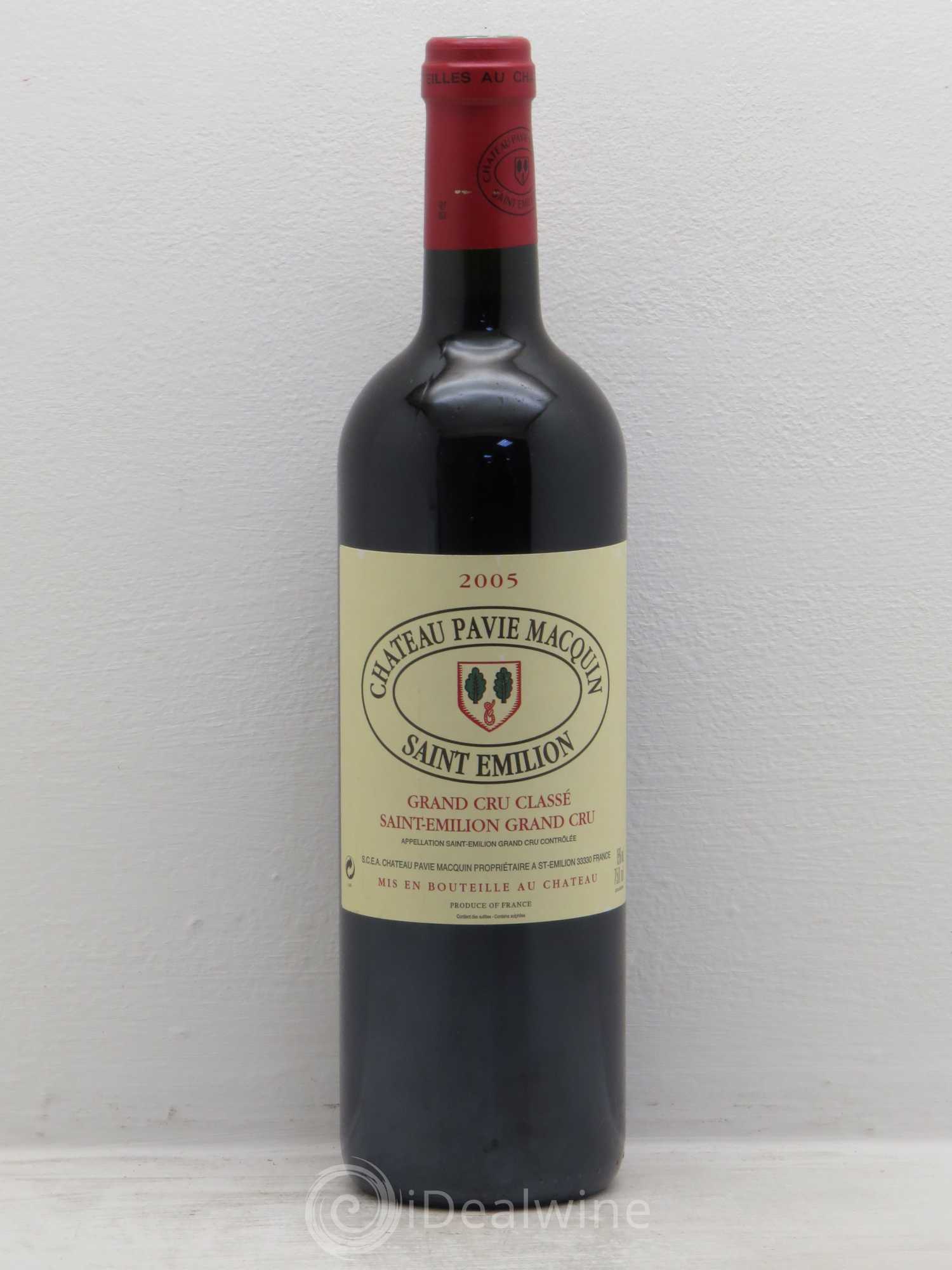 Château Pavie Macquin 1er Grand Cru Classé B 2005 - Lot de 1 bouteille - 0