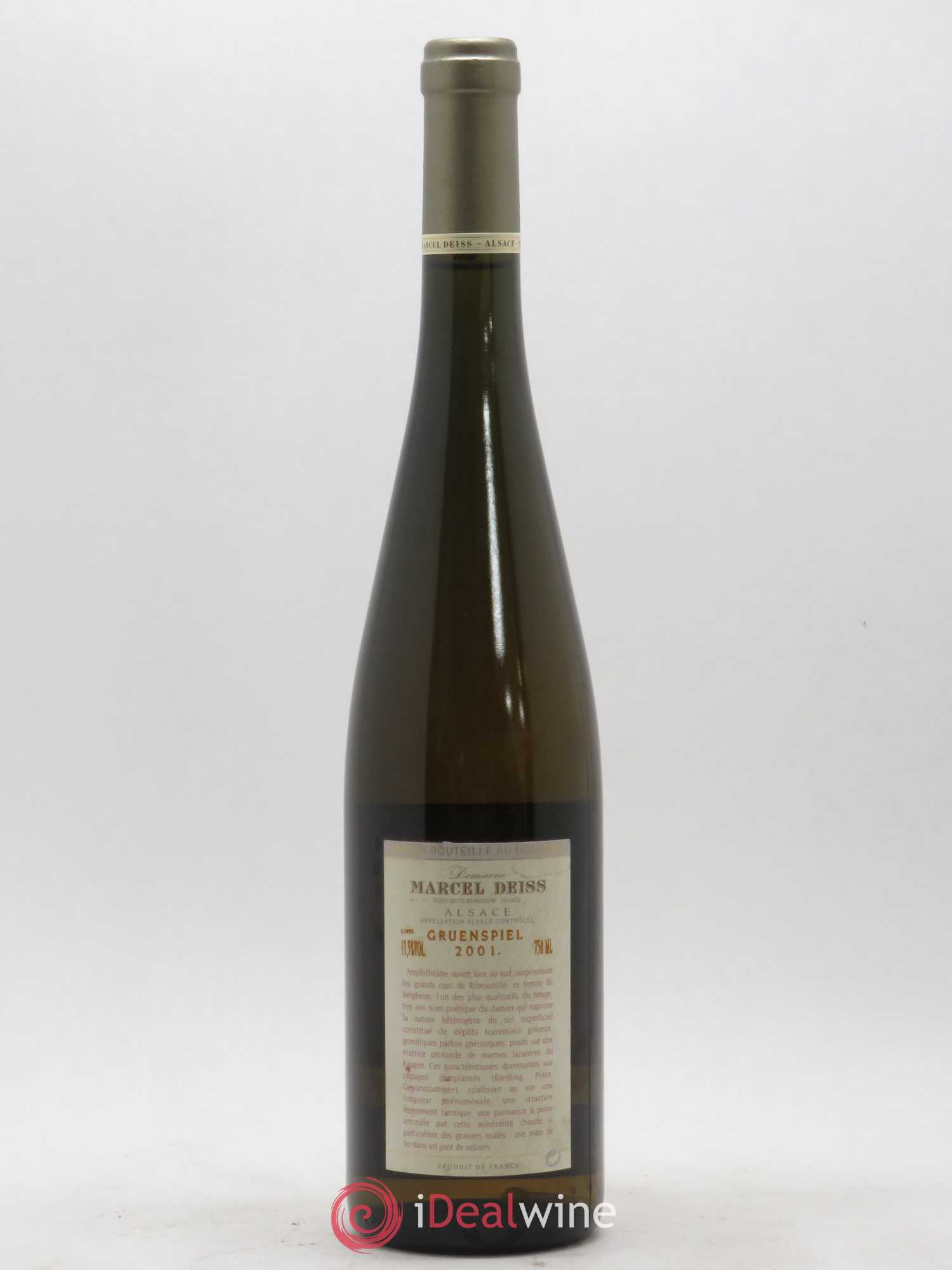 Alsace Gruenspiel Marcel Deiss (Domaine) 2001 - Lot de 1 bouteille - 1