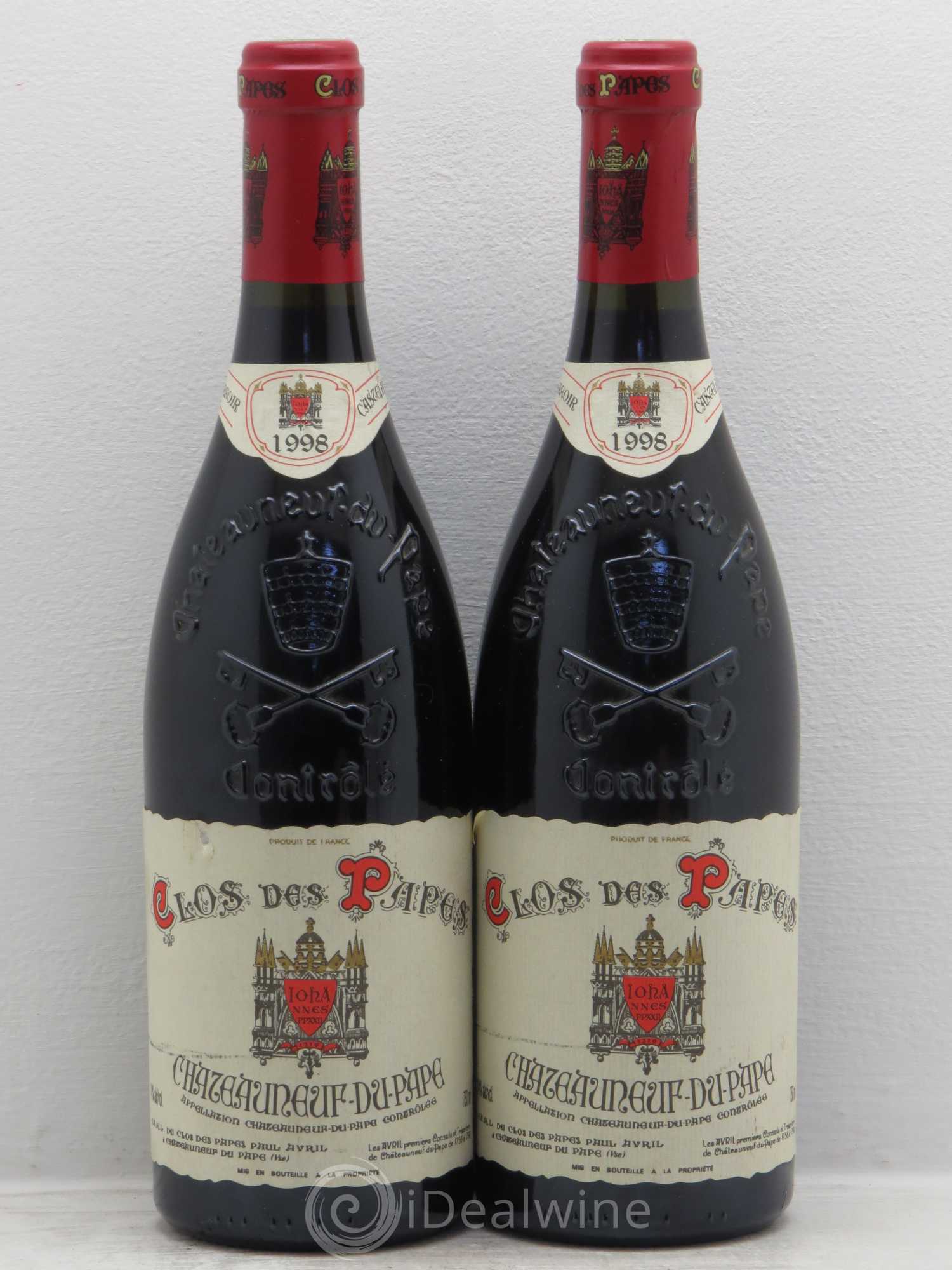 Châteauneuf-du-Pape Clos des Papes - Paul Avril 1998 - Lot de 2 bouteilles - 0
