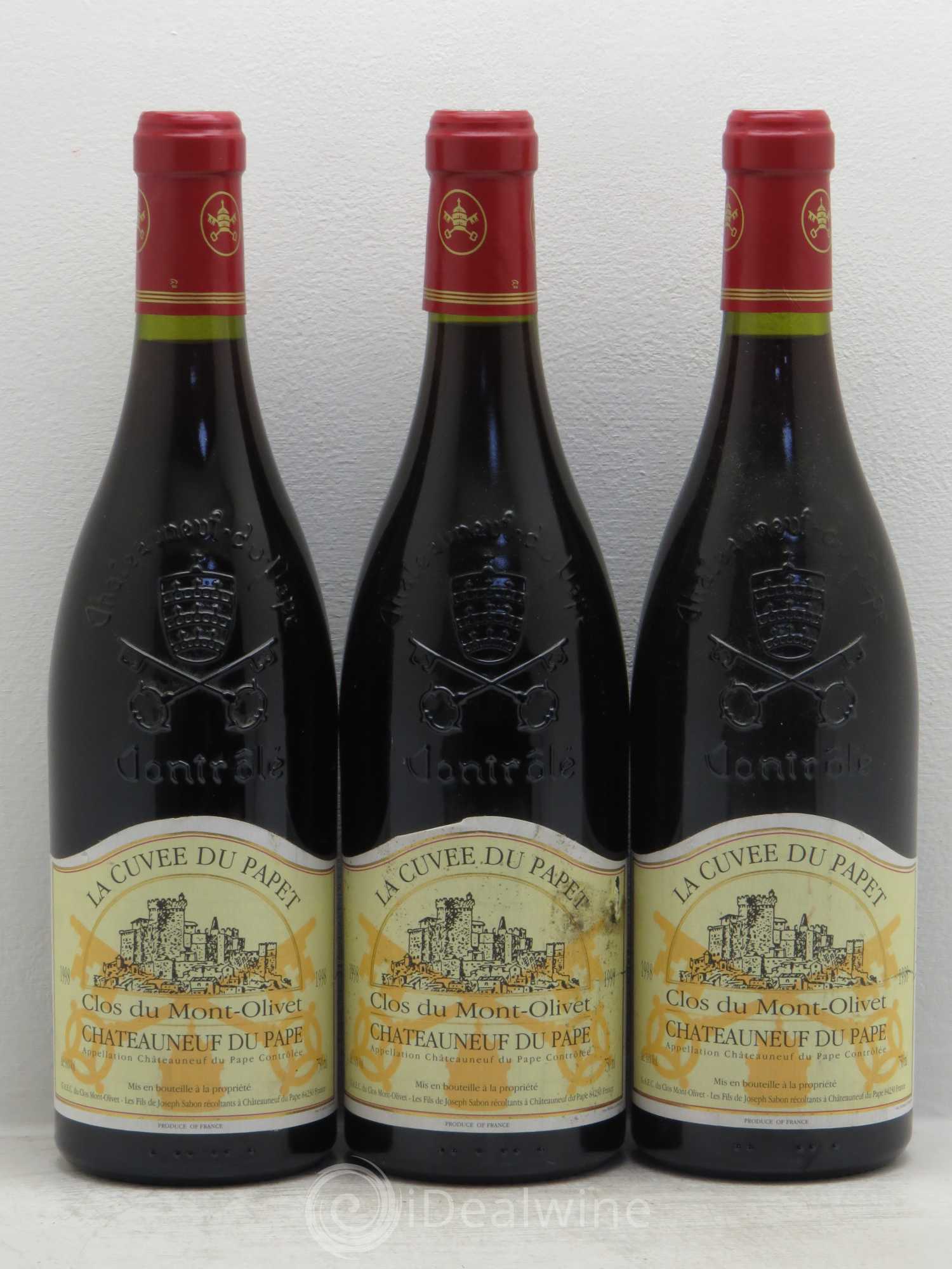 Châteauneuf-du-Pape Cuvée du Papet Clos du Mont-Olivet 1998 - Lot de 3 bouteilles - 0