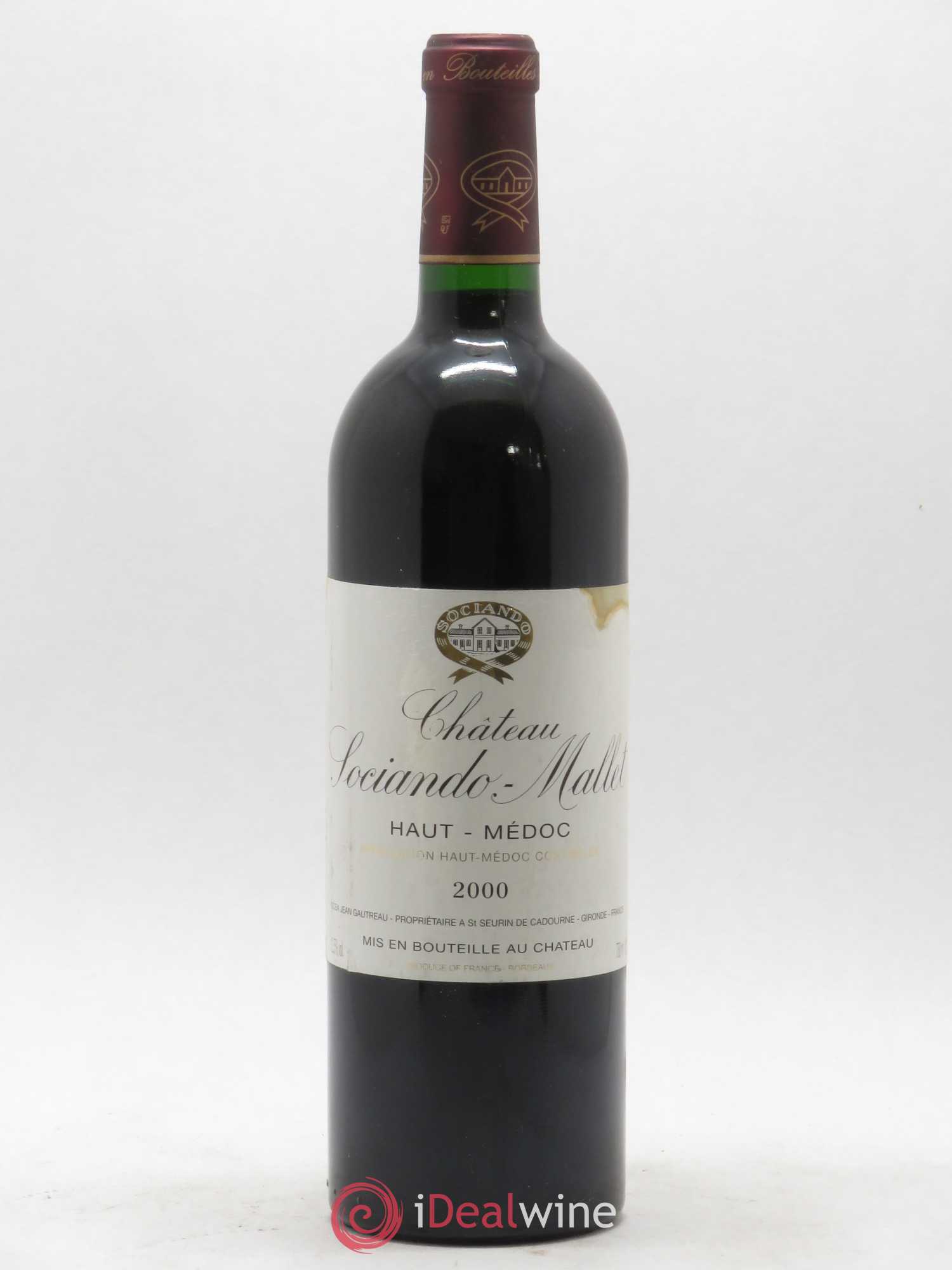 Château Sociando Mallet 2000 - Lot de 1 bouteille - 0