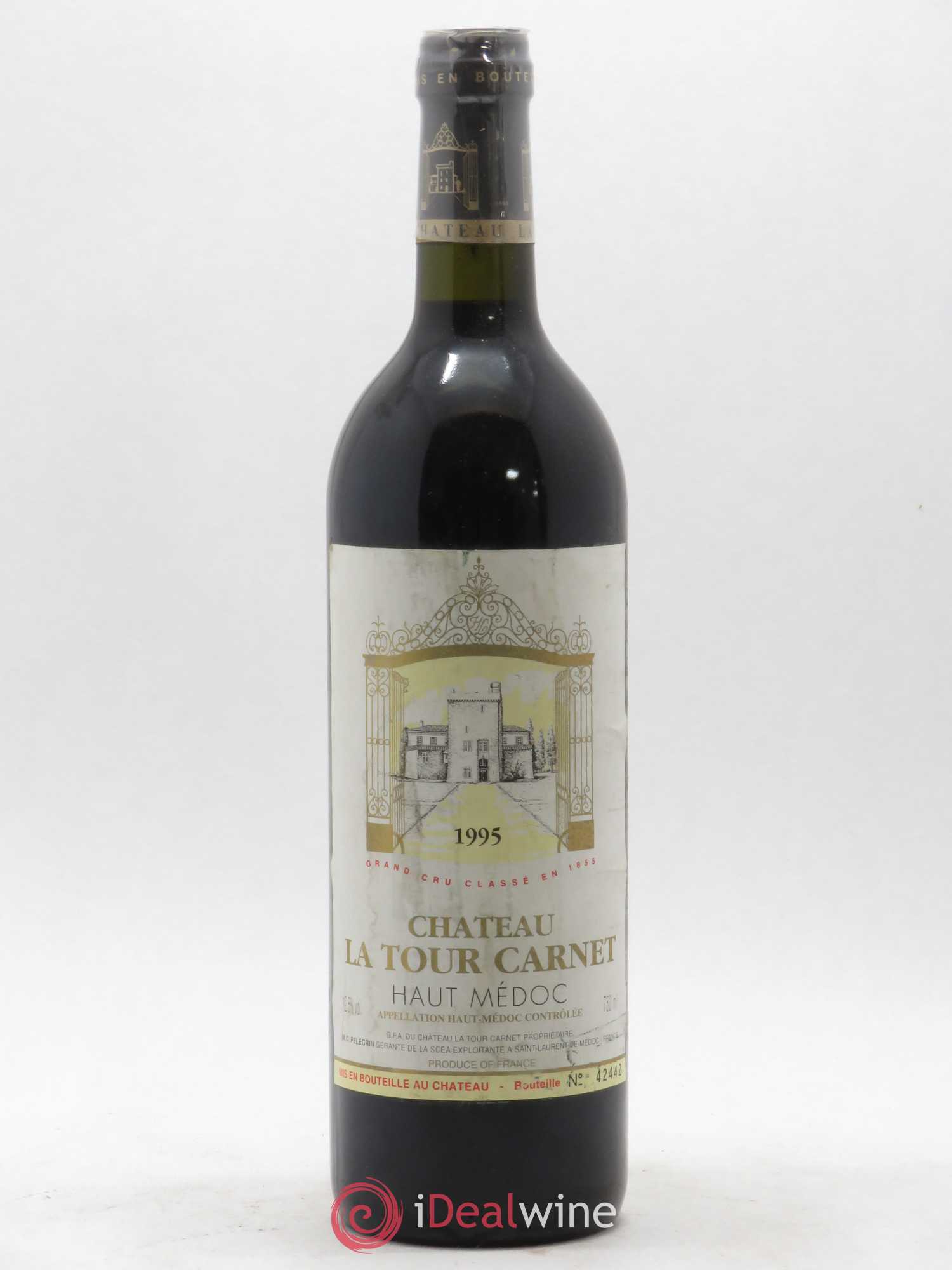 Château la Tour Carnet 4ème Grand Cru Classé 1995 - Lot de 1 bouteille - 0