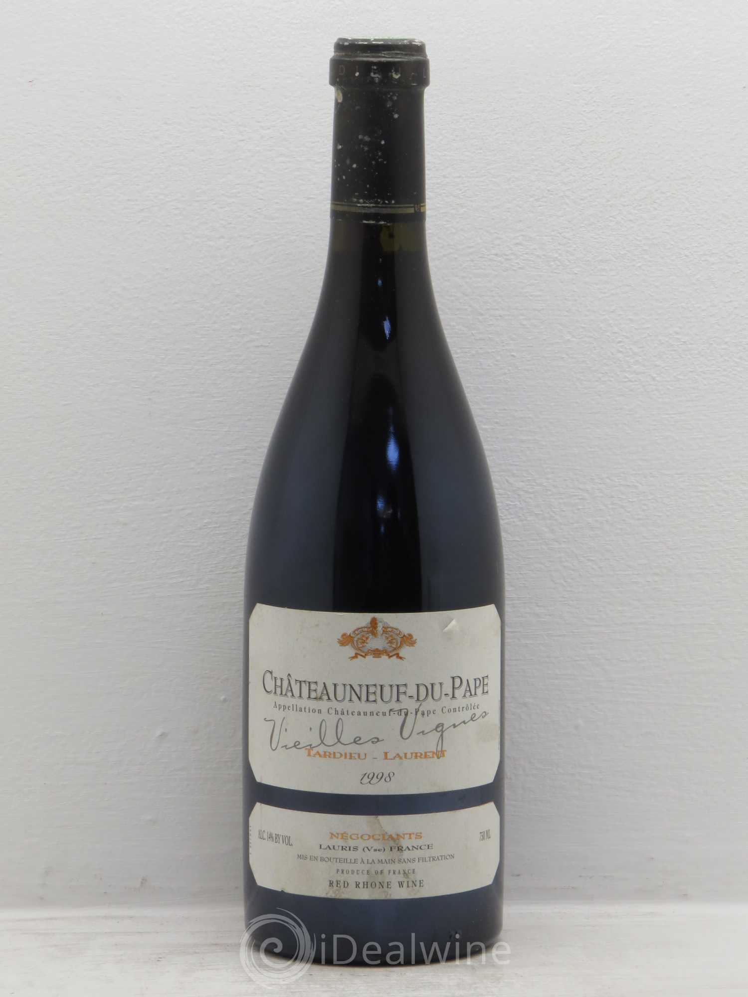 Châteauneuf-du-Pape Tardieu-Laurent Vieilles vignes Famille Tardieu 1998 - Lot de 1 bouteille - 0