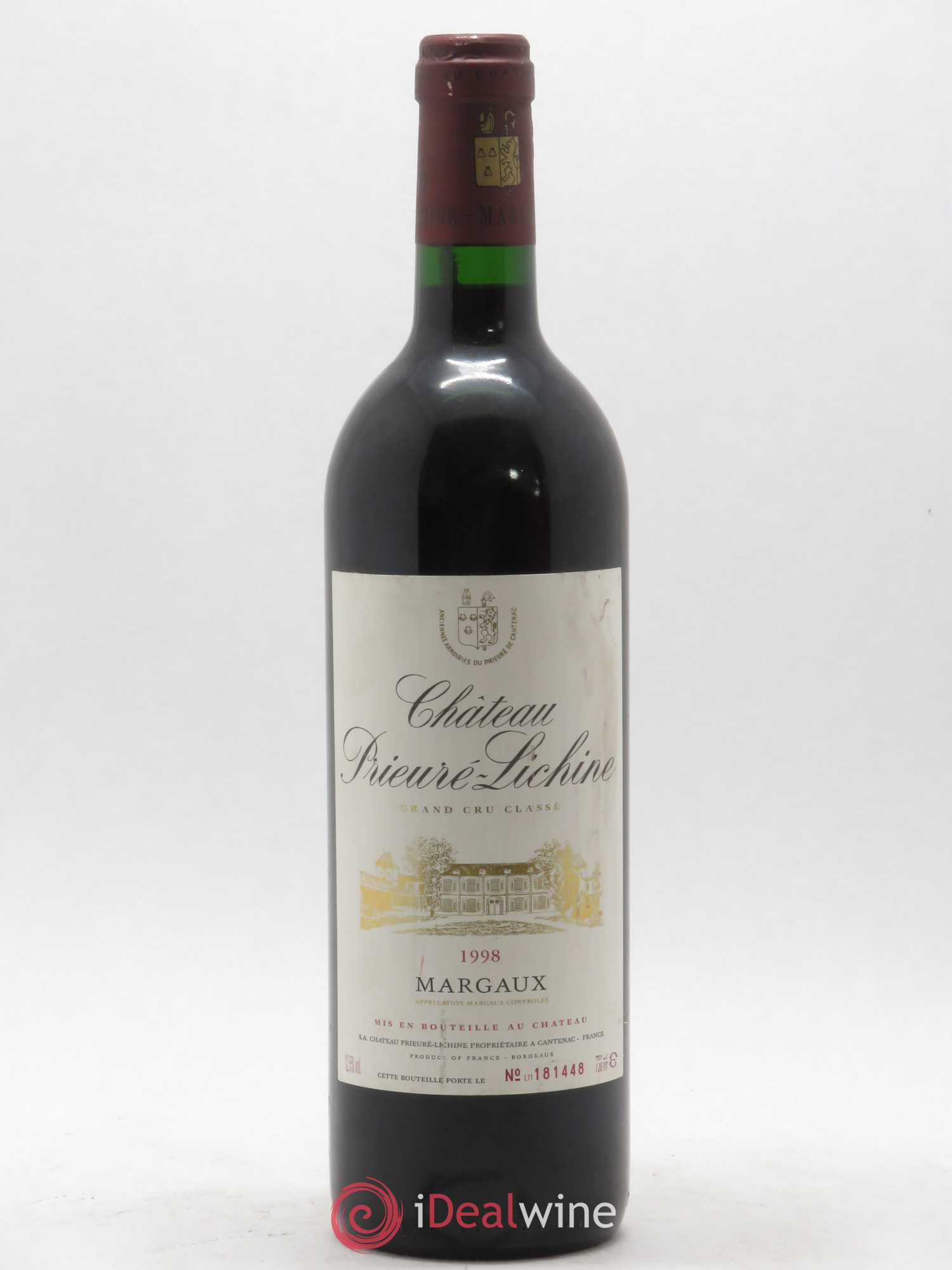 Château Prieuré Lichine 4ème Grand Cru Classé 1998 - Lot de 1 bouteille - 0