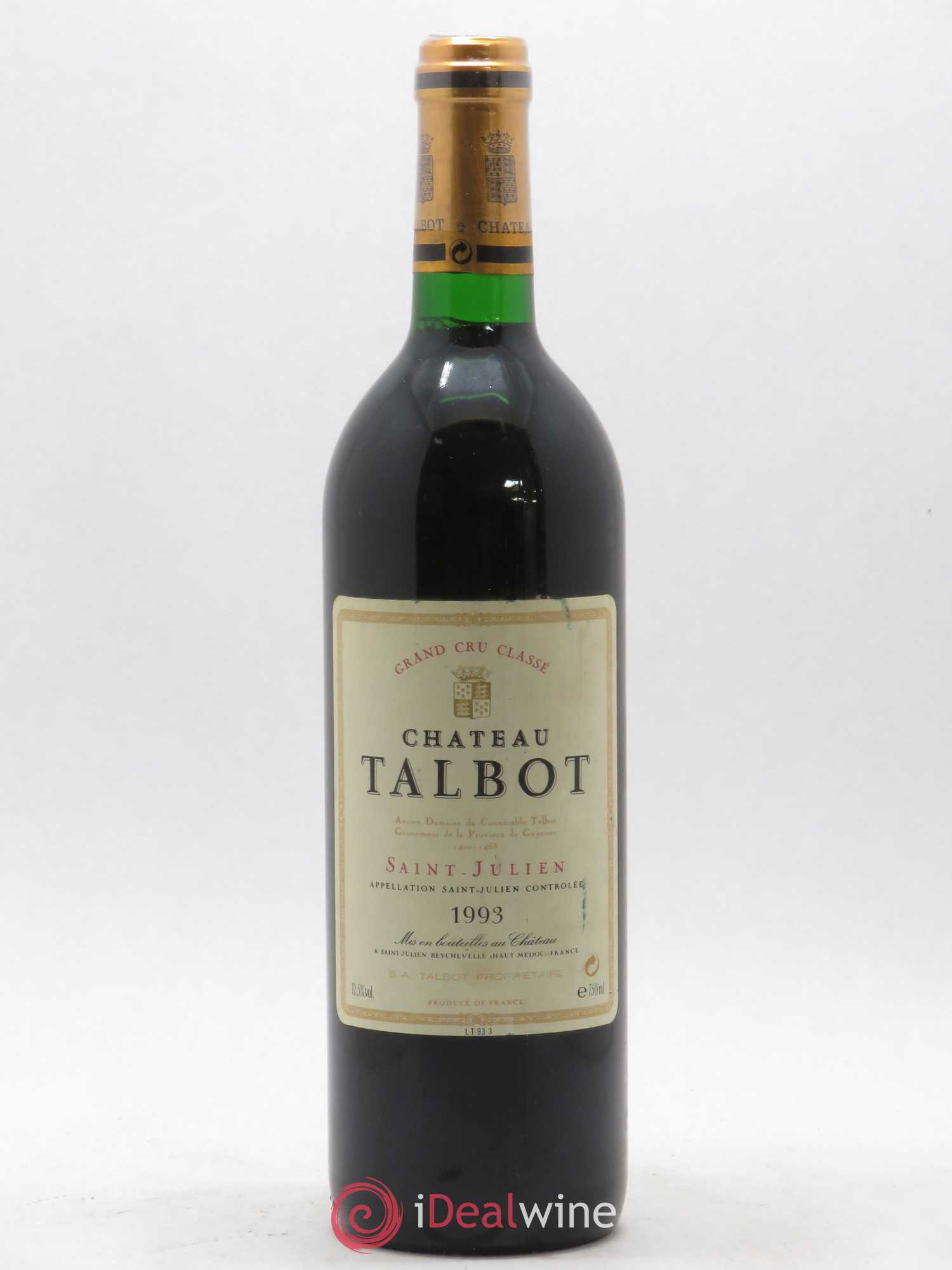 Château Talbot 4ème Grand Cru Classé 1993 - Lot de 1 bouteille - 0