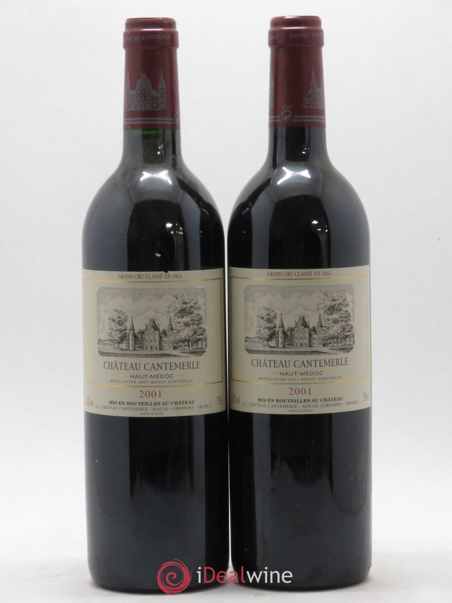 Château Cantemerle 5ème Grand Cru Classé 2001 - Lot de 2 bouteilles - 0