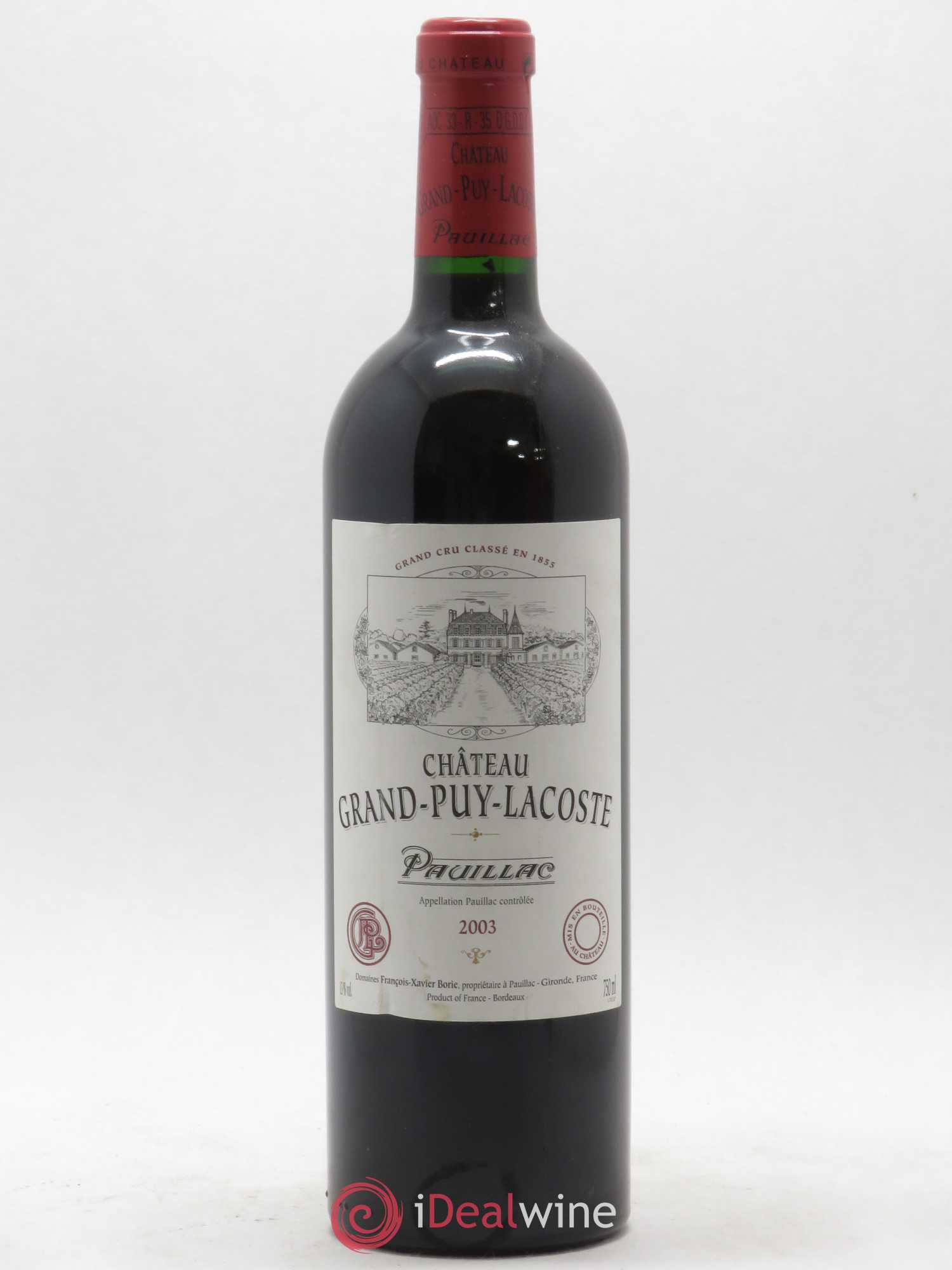 Château Grand Puy Lacoste 5ème Grand Cru Classé 2003 - Lot de 1 bouteille - 0