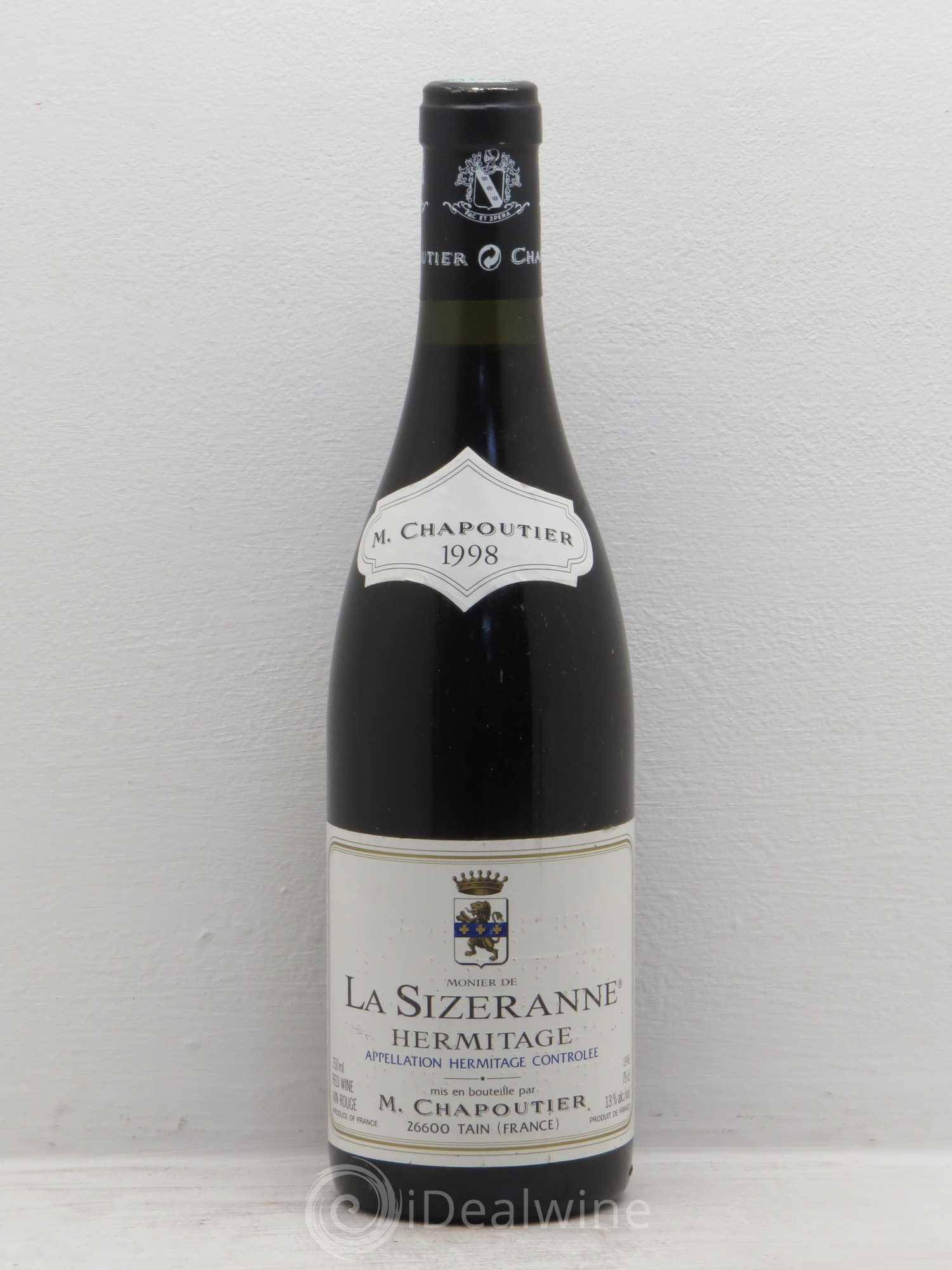 Hermitage Monier de La Sizeranne Chapoutier 1998 - Lot de 1 bouteille - 0
