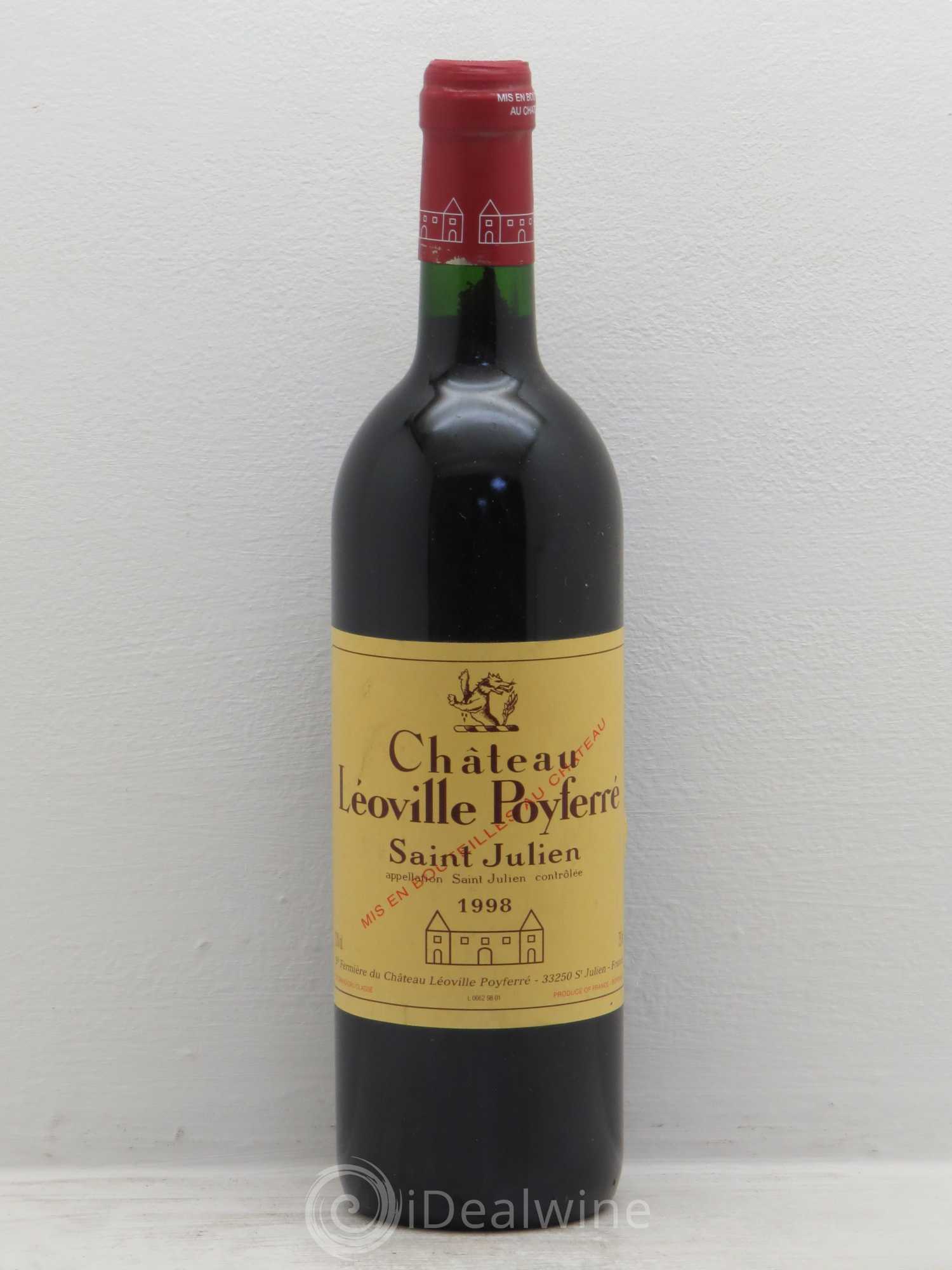 Château Léoville Poyferré 2ème Grand Cru Classé 1998 - Lot de 1 bouteille - 0