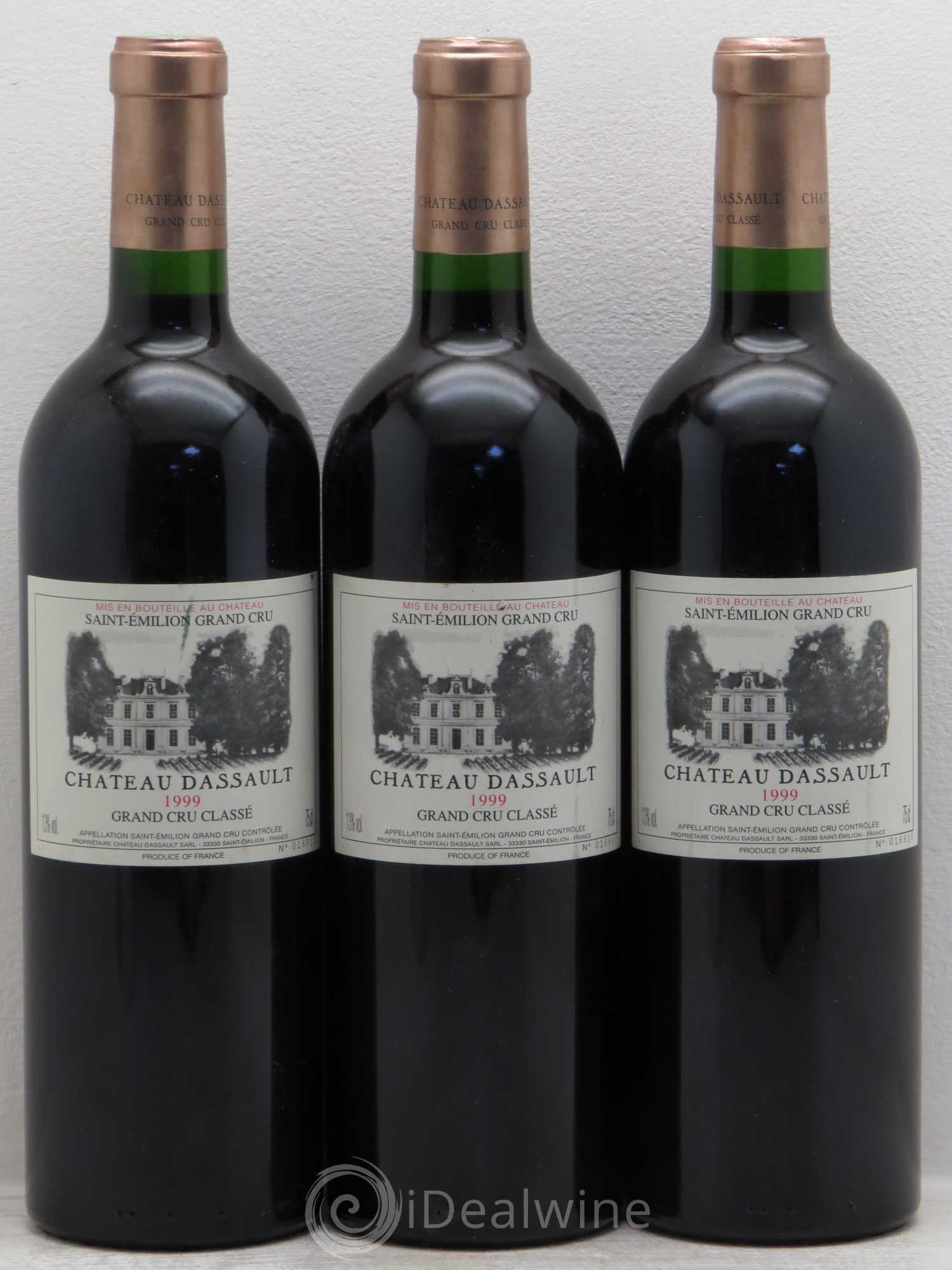 Château Dassault Grand Cru Classé 1999 - Lot de 3 bouteilles - 0