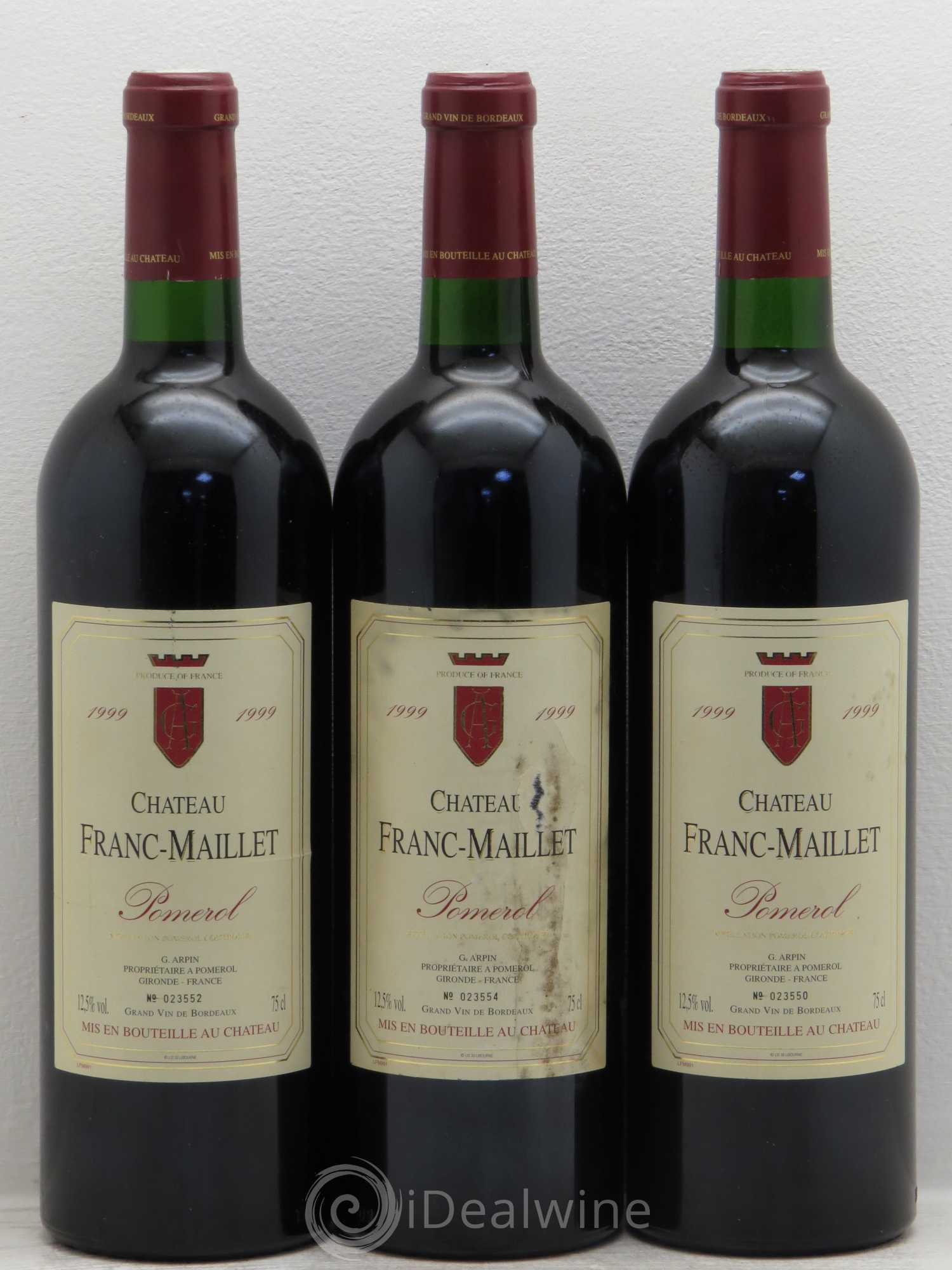 Pomerol Franck Maillet 1999 - Posten von 3 Flaschen - 0