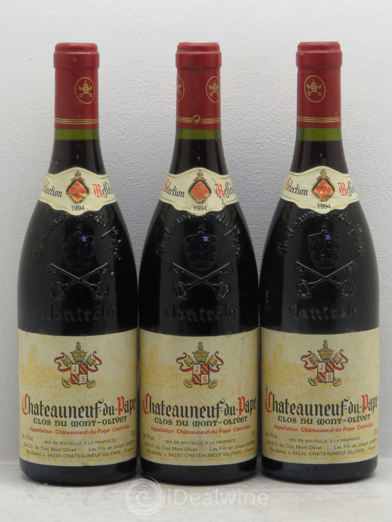 Châteauneuf-du-Pape Clos du Mont-Olivet 1994 - Lot de 3 bouteilles - 0