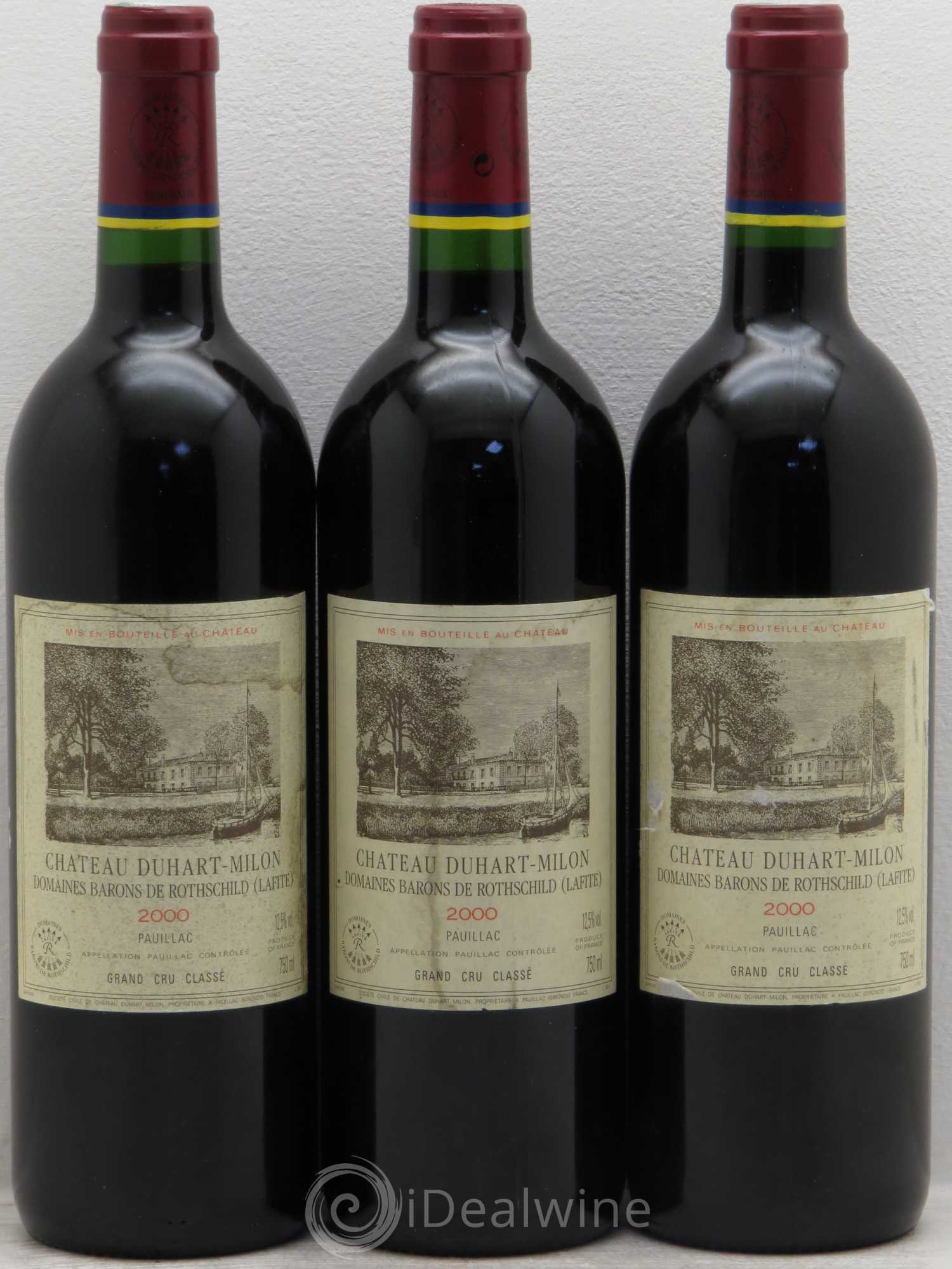 Château Duhart-Milon 4ème Grand Cru Classé 2000 - Lot de 3 bouteilles - 0