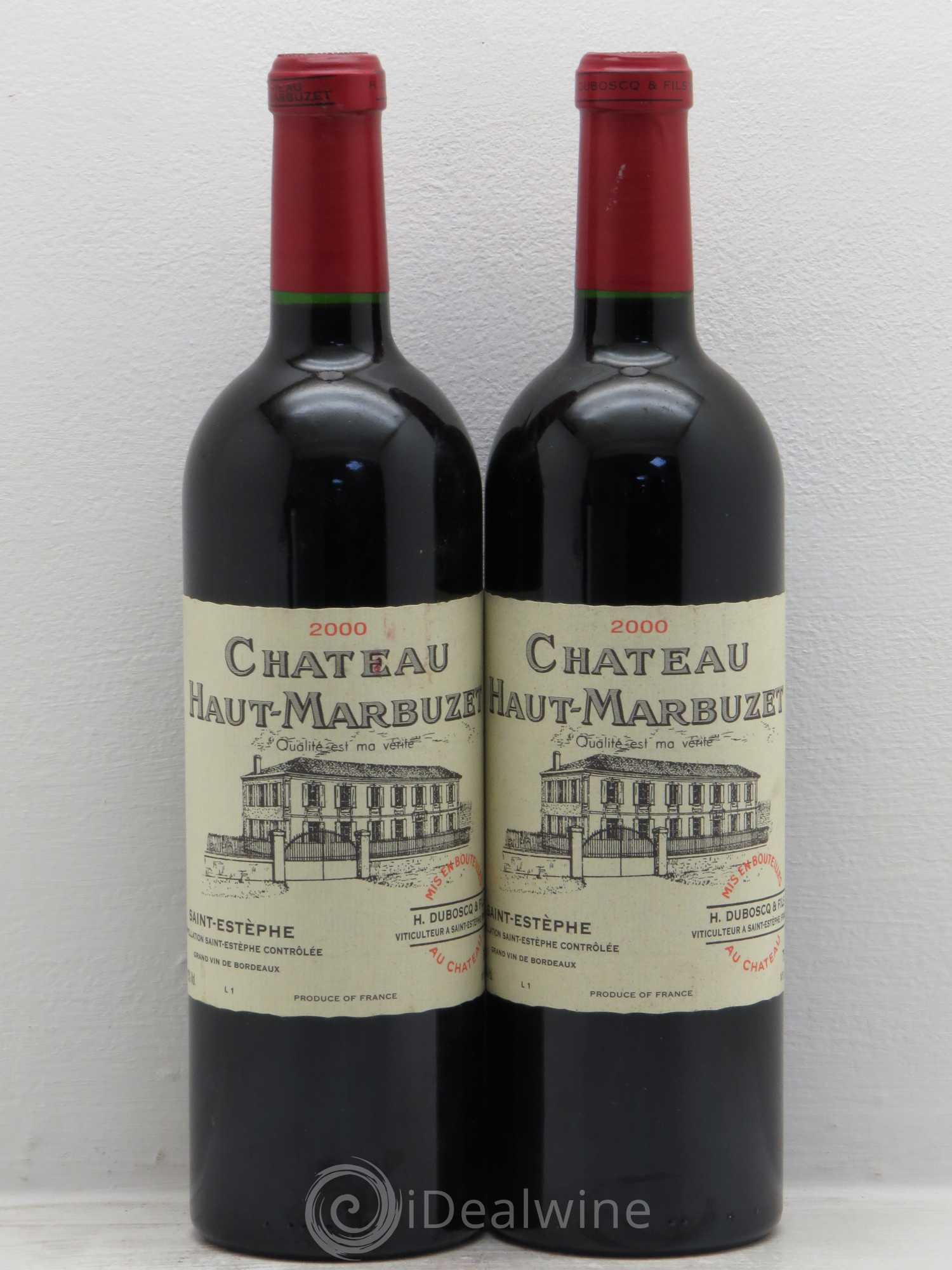 Château Haut Marbuzet 2000 - Lot de 2 bouteilles - 0