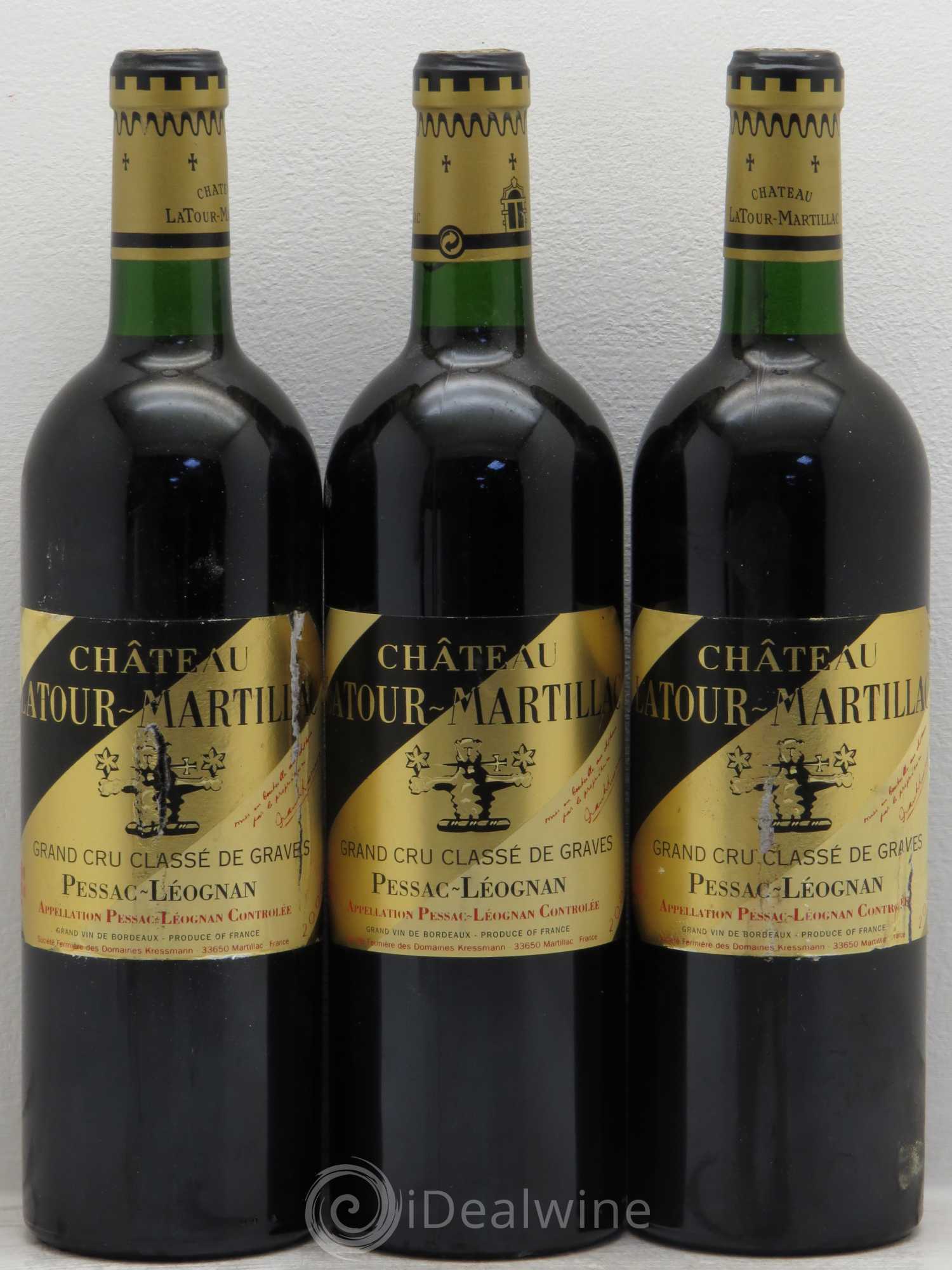 Château Latour-Martillac Cru Classé de Graves 2000 - Lot de 3 bouteilles - 0