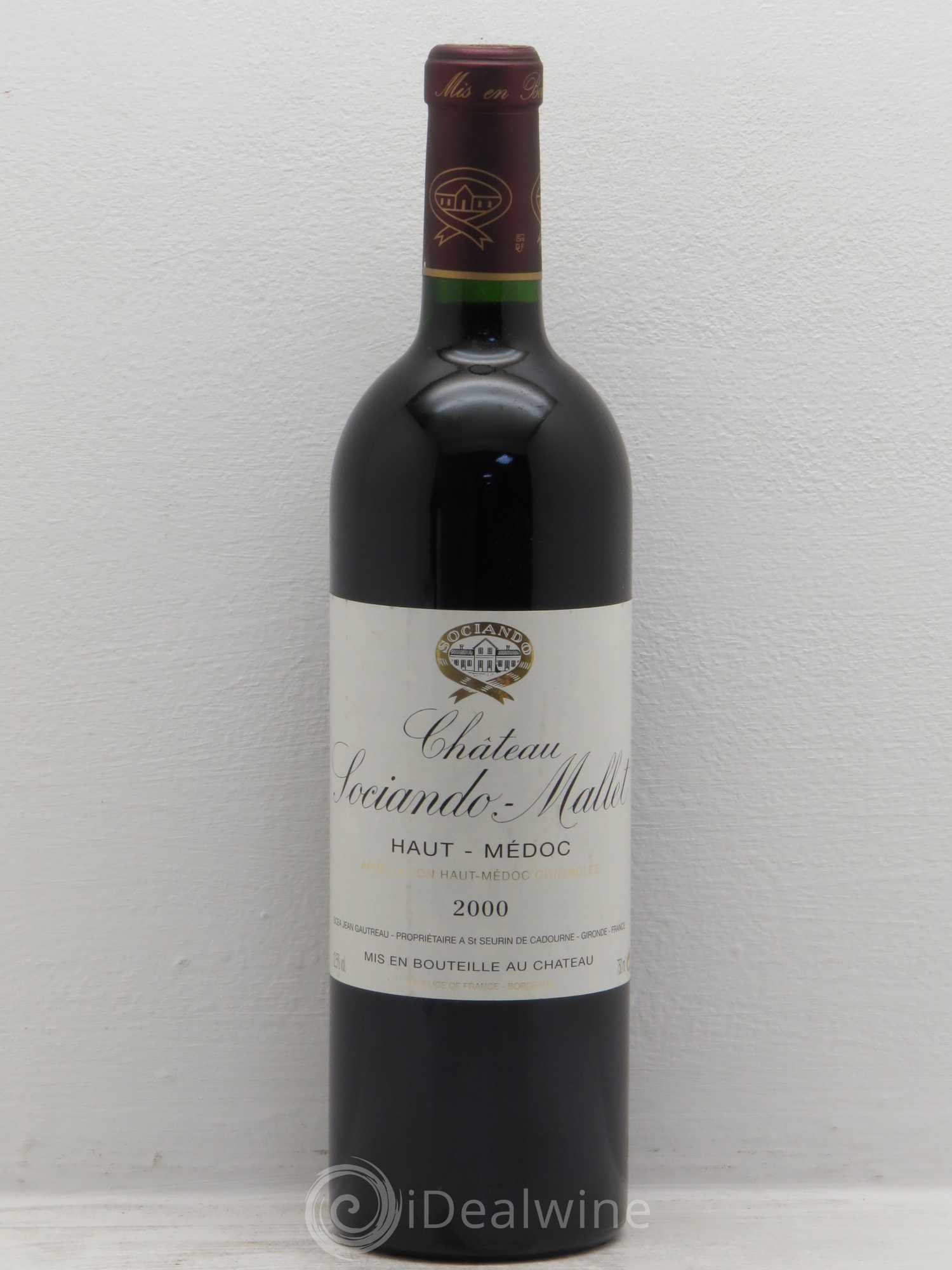 Château Sociando Mallet 2000 - Lot de 1 bouteille - 0