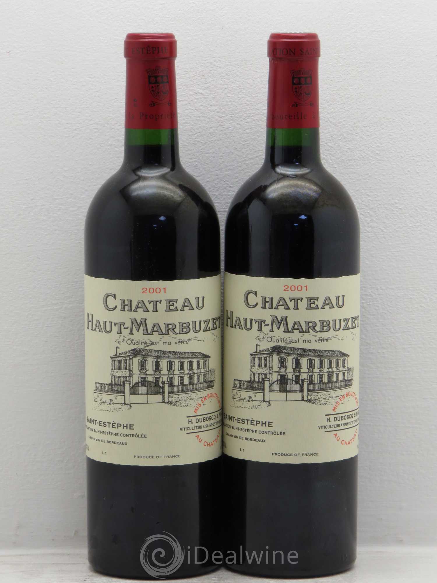 Château Haut Marbuzet 2001 - Lot de 2 bouteilles - 0