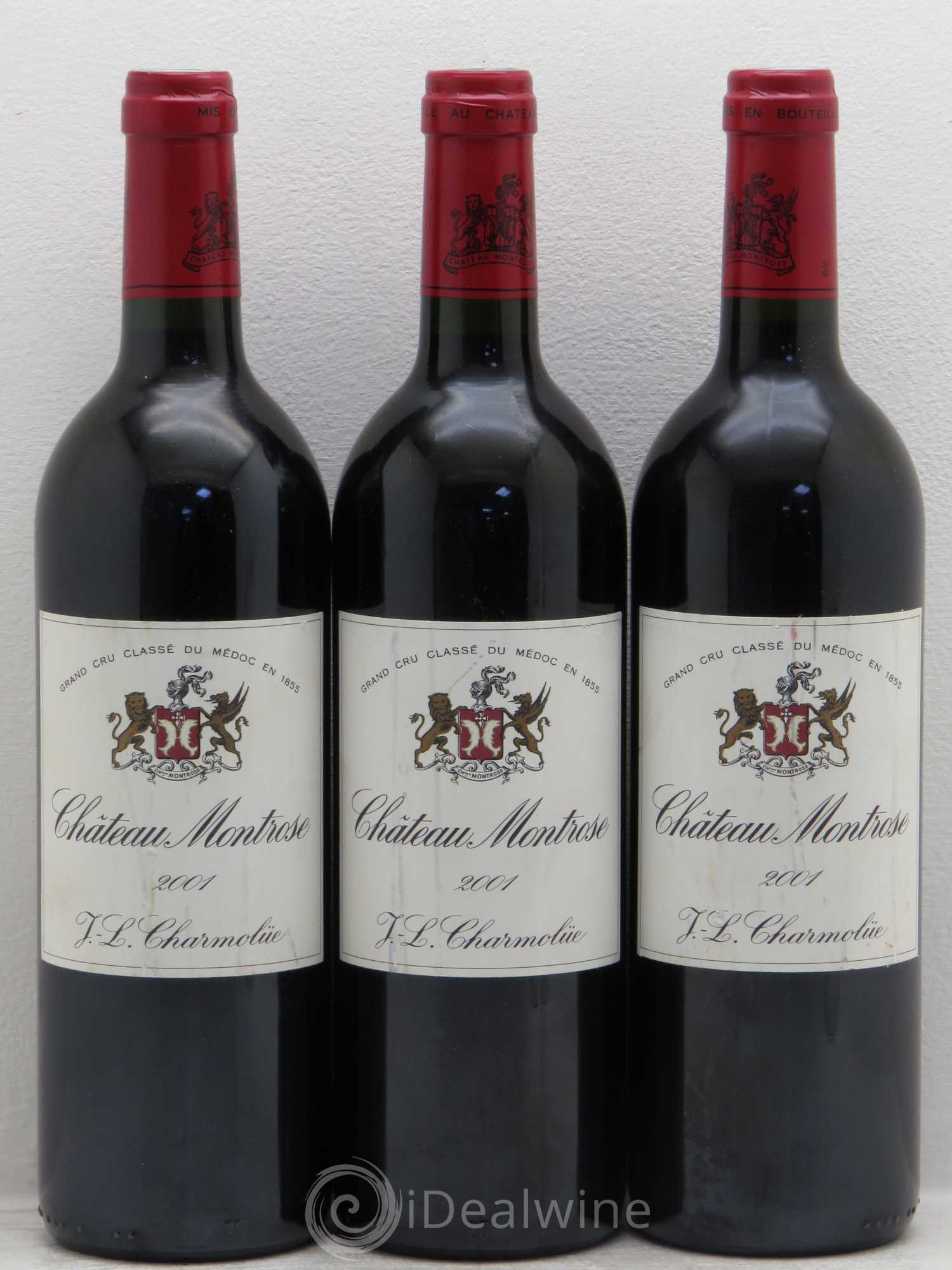 Château Montrose 2ème Grand Cru Classé 2001 - Lot de 3 bouteilles - 0