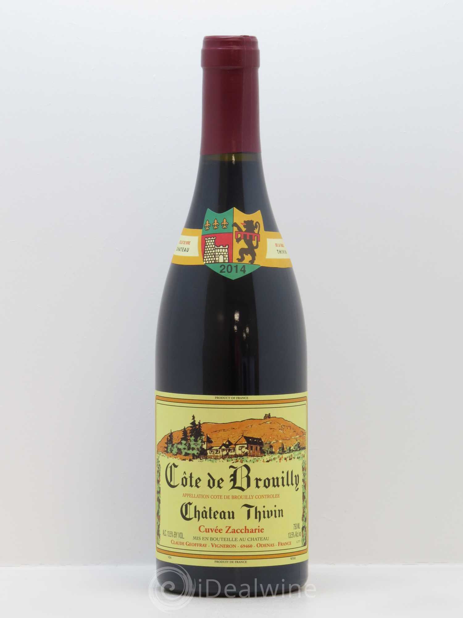 Côte de Brouilly Cuvée Zaccharie Château Thivin 2014 - Lot de 1 bouteille - 0