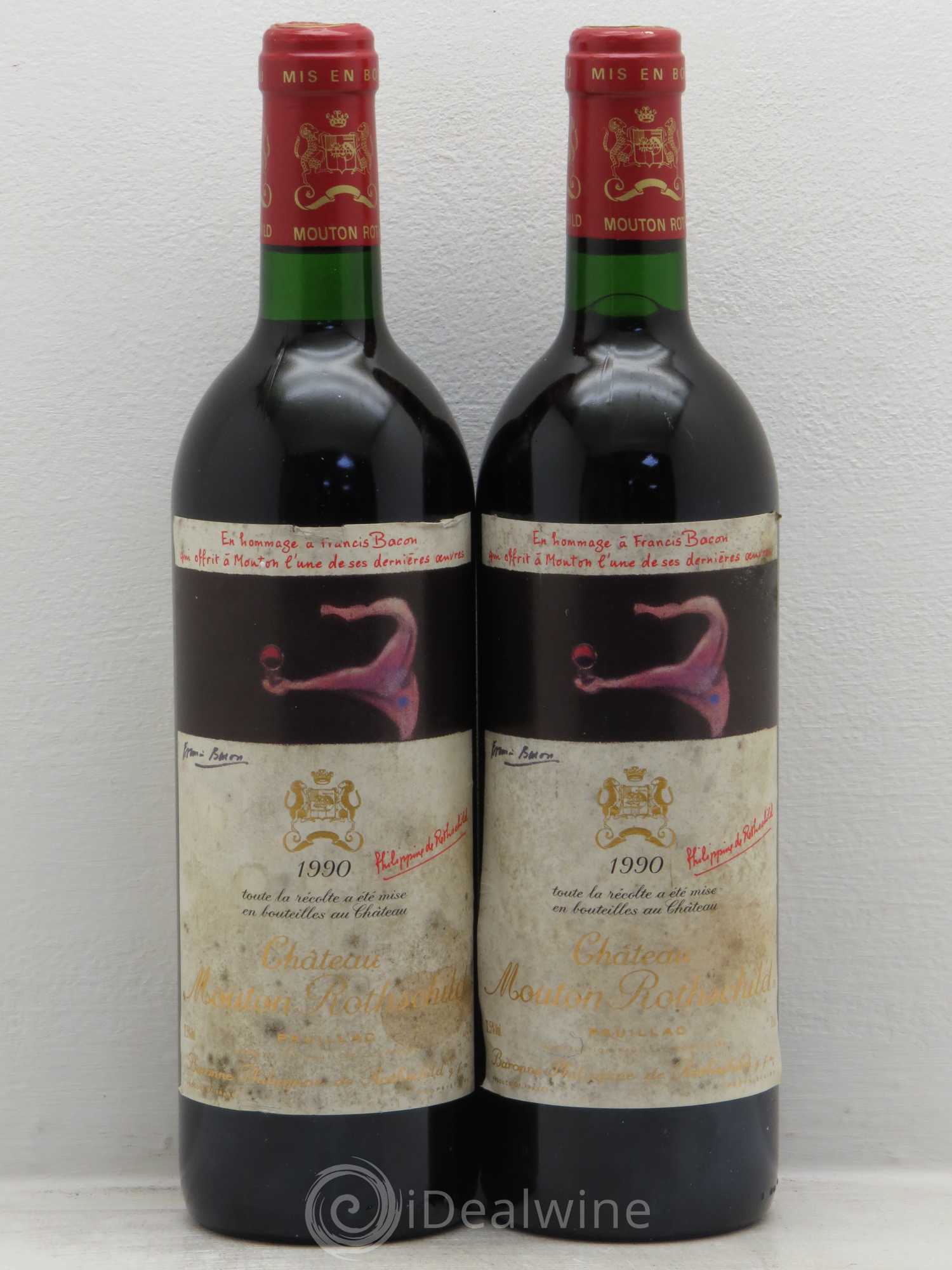 Château Mouton Rothschild 1er Grand Cru Classé 1990 - Lot de 2 bouteilles - 0