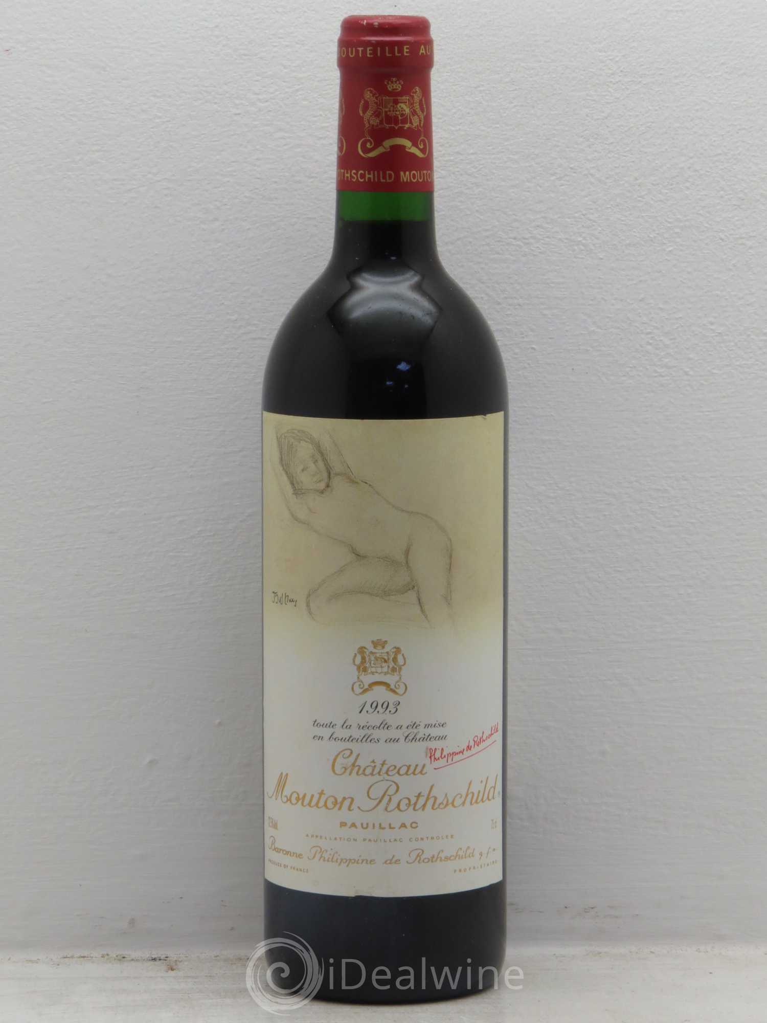 Château Mouton Rothschild 1er Grand Cru Classé 1993 - Lot de 1 bouteille - 0