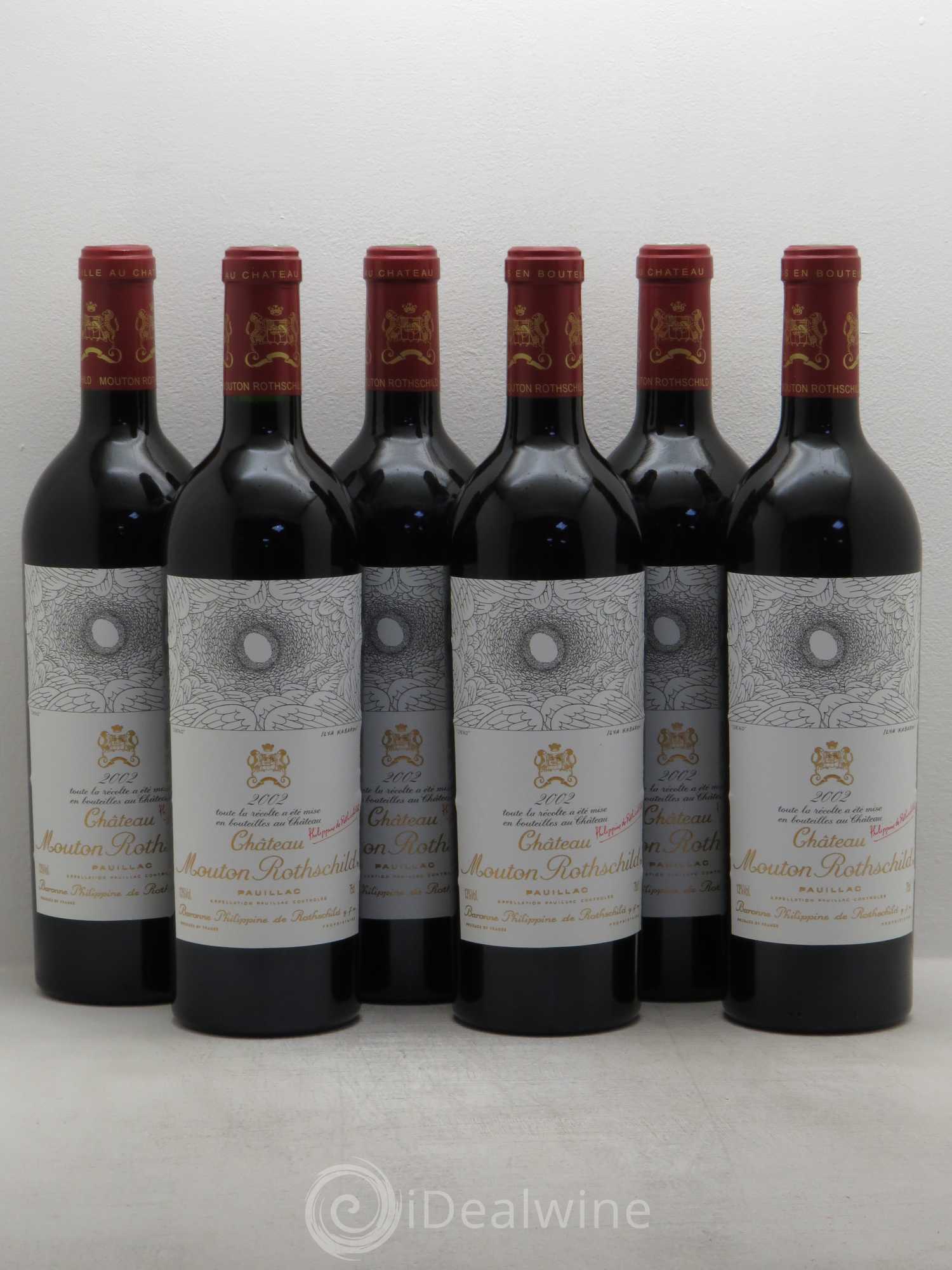 Château Mouton Rothschild 1er Grand Cru Classé 2002 - Lot de 6 bouteilles - 0