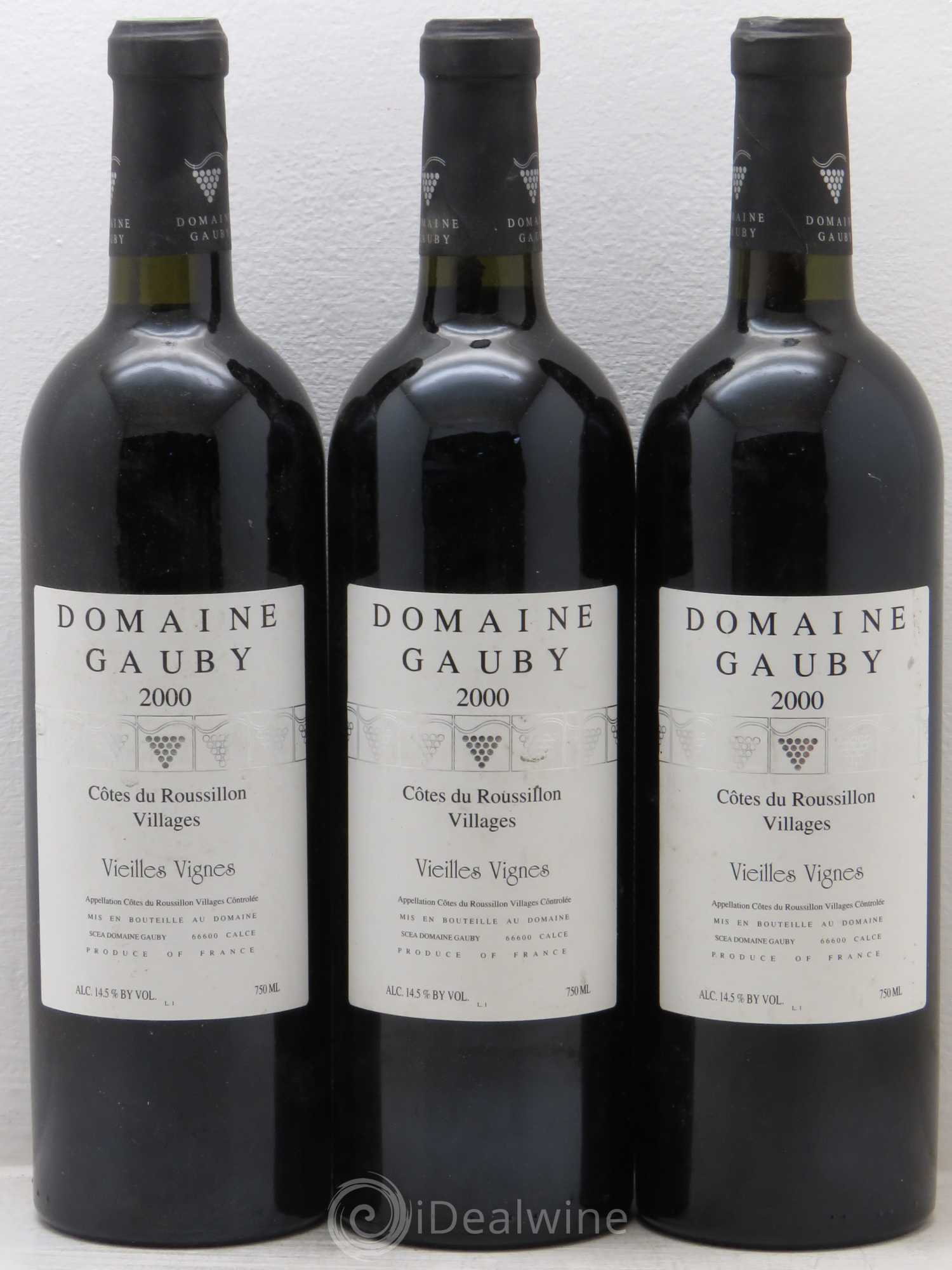 Côtes du Roussillon Villages Vieilles vignes Gauby (Domaine) 2000 - Lot de 3 bouteilles - 0