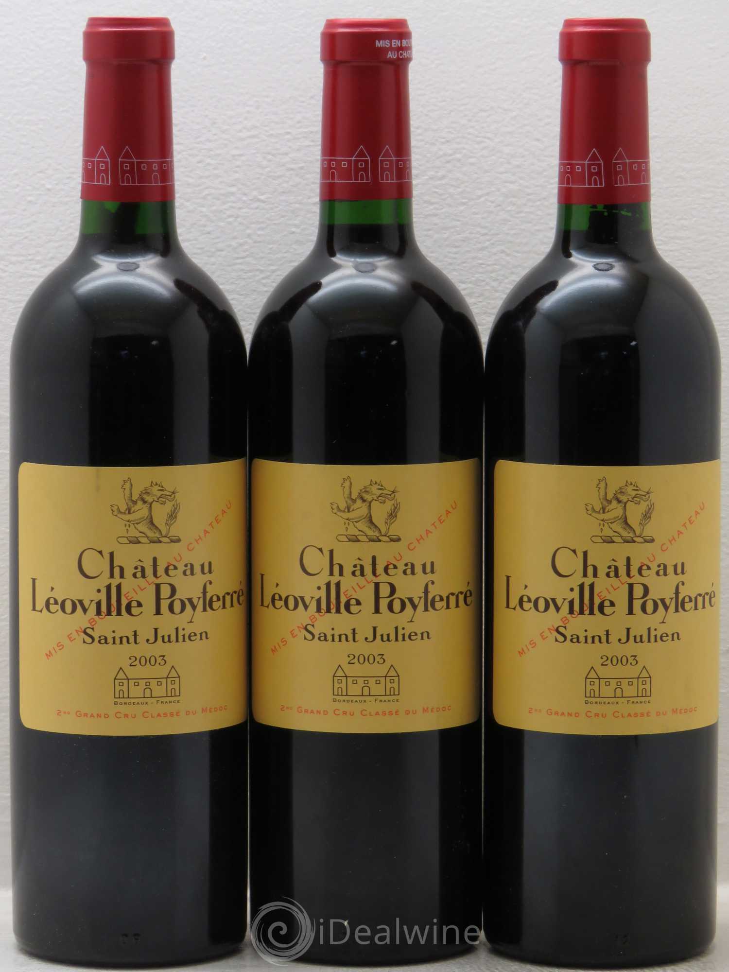 Château Léoville Poyferré 2ème Grand Cru Classé 2003 - Lot de 3 bouteilles - 0