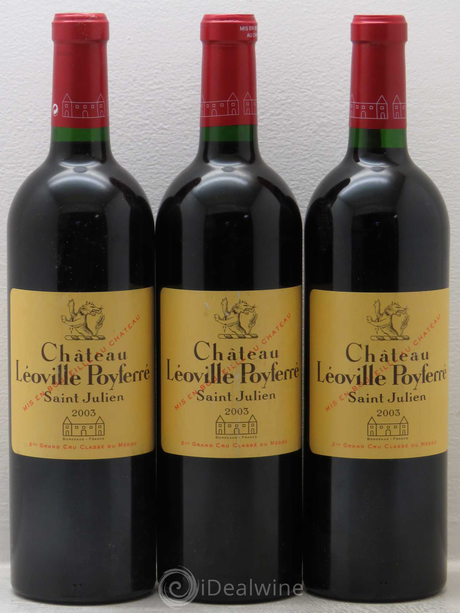 Château Léoville Poyferré 2ème Grand Cru Classé 2003 - Lot de 3 bouteilles - 0