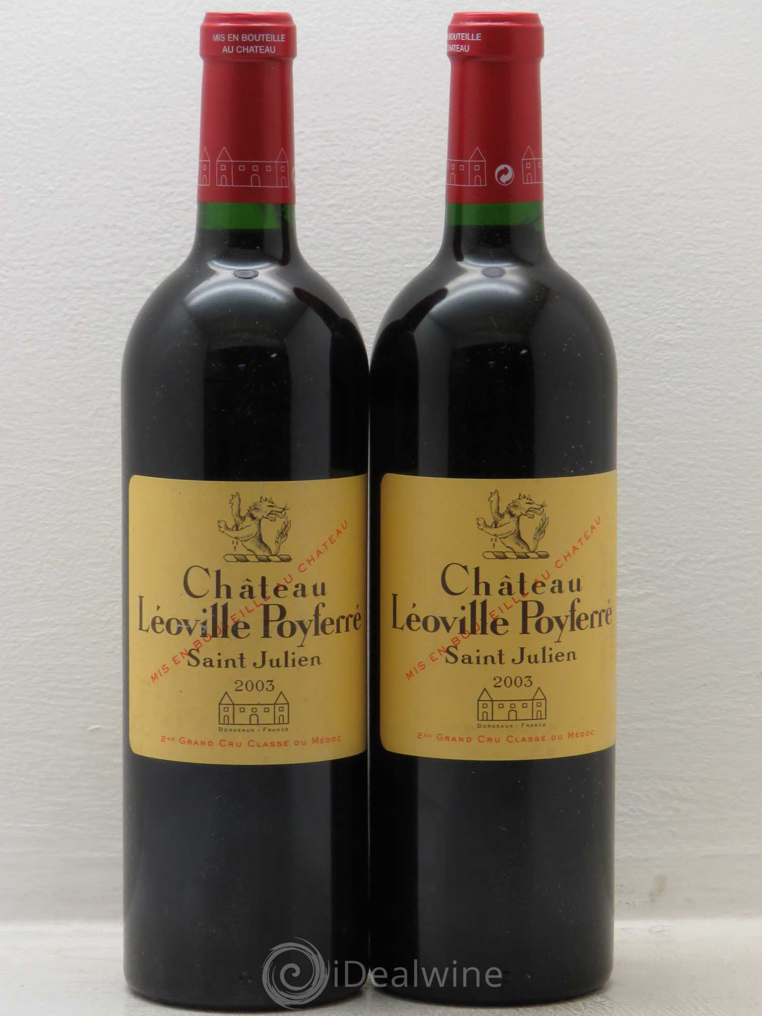 Château Léoville Poyferré 2ème Grand Cru Classé 2003 - Lot de 2 bouteilles - 0