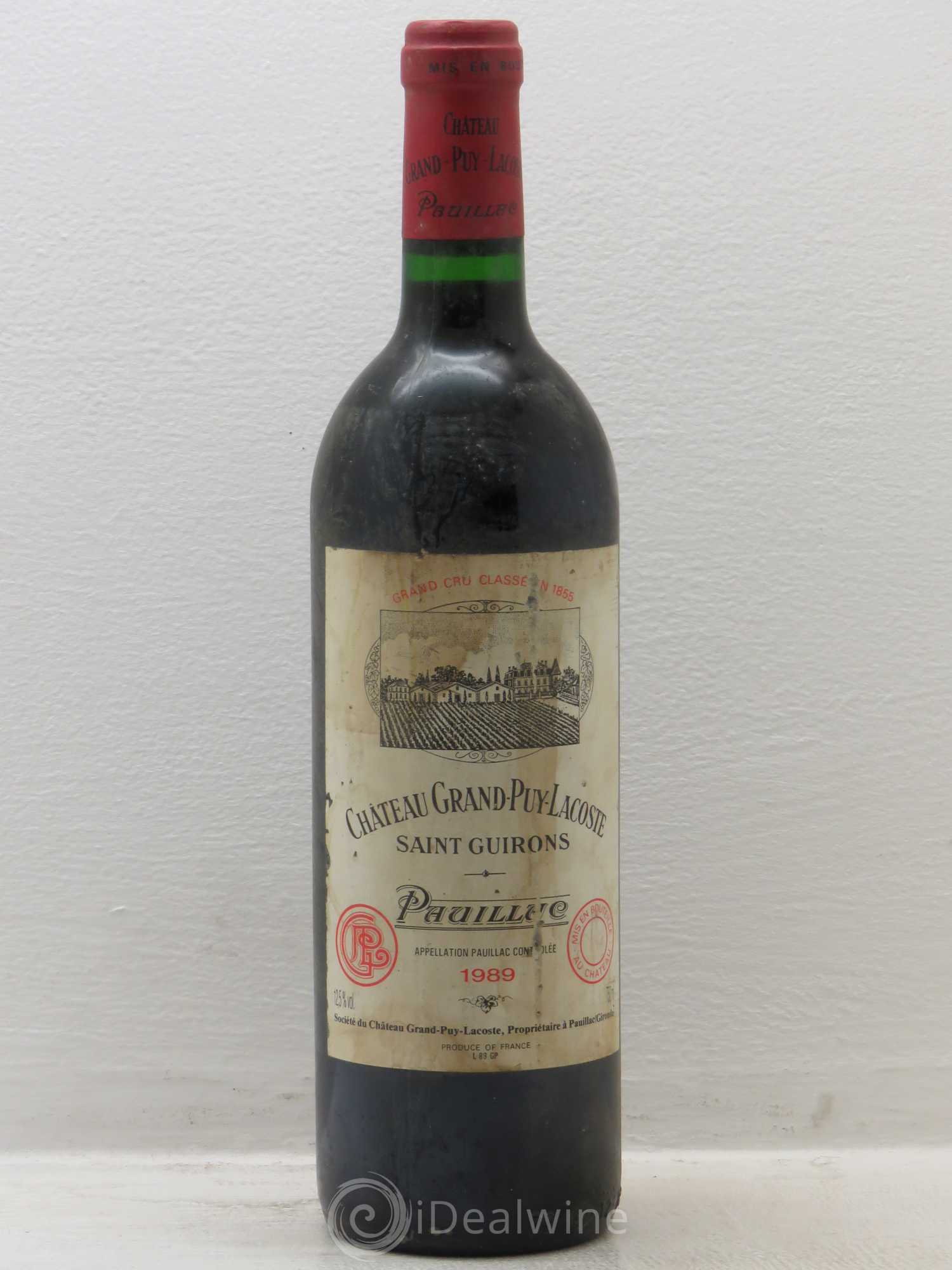 Château Grand Puy Lacoste 5ème Grand Cru Classé 1989 - Lot de 1 bouteille - 0