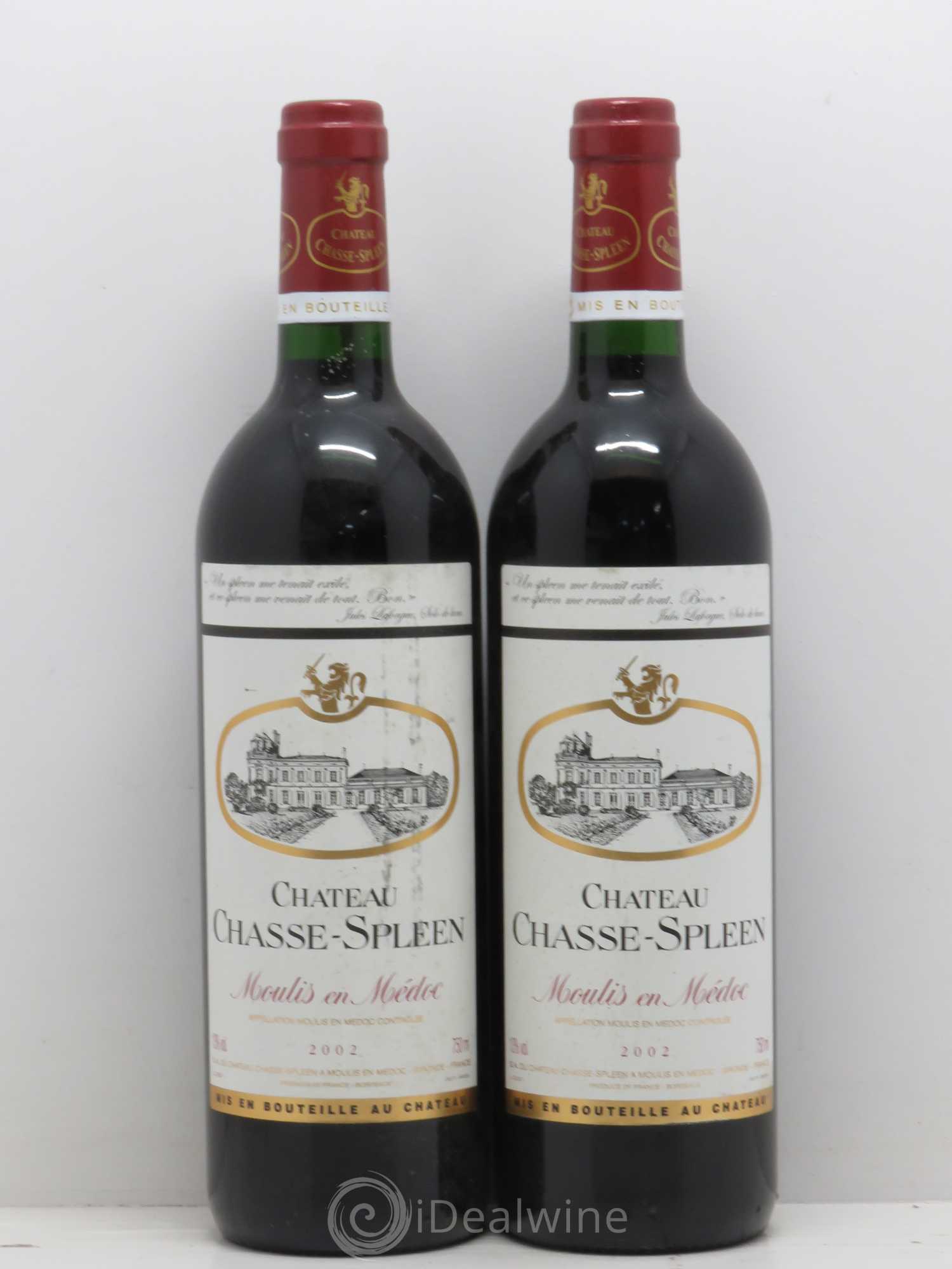 Château Chasse Spleen 2002 - Lot de 2 bouteilles - 0
