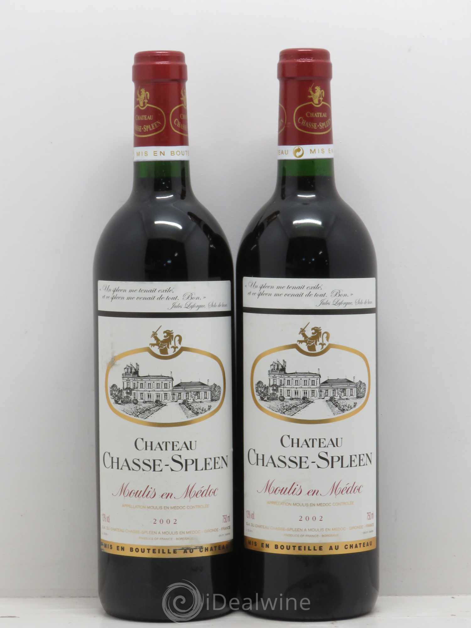 Château Chasse Spleen 2002 - Lot de 2 bouteilles - 0