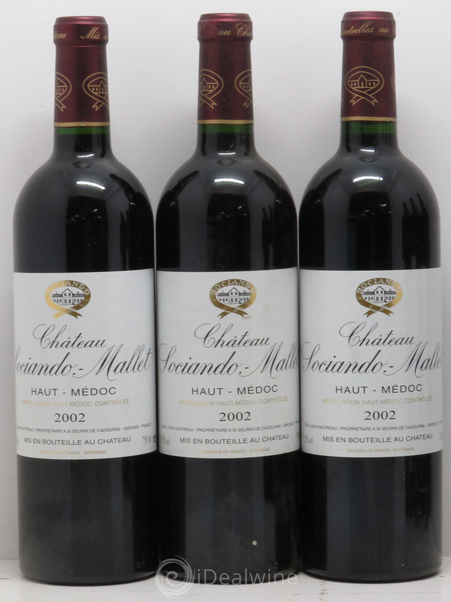 Château Sociando Mallet 2002 - Lot de 6 bouteilles - 1