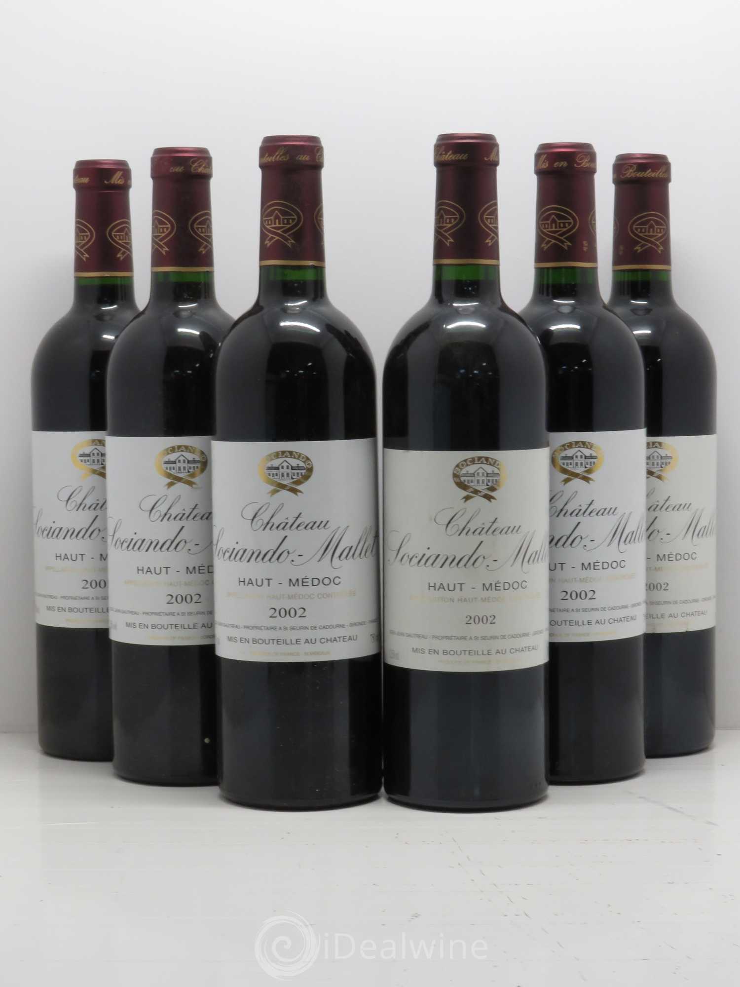 Château Sociando Mallet 2002 - Lot de 6 bouteilles - 0