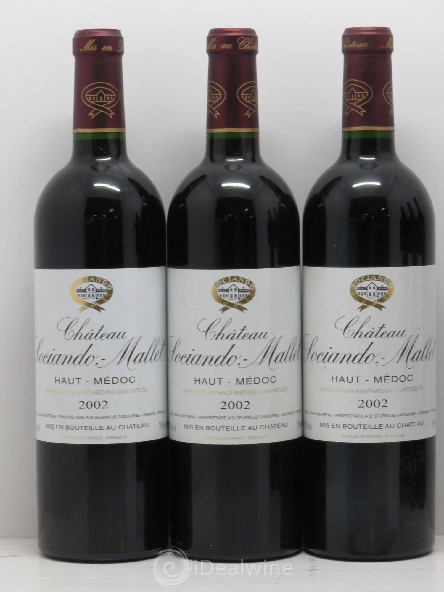 Château Sociando Mallet 2002 - Lot de 6 bouteilles - 1