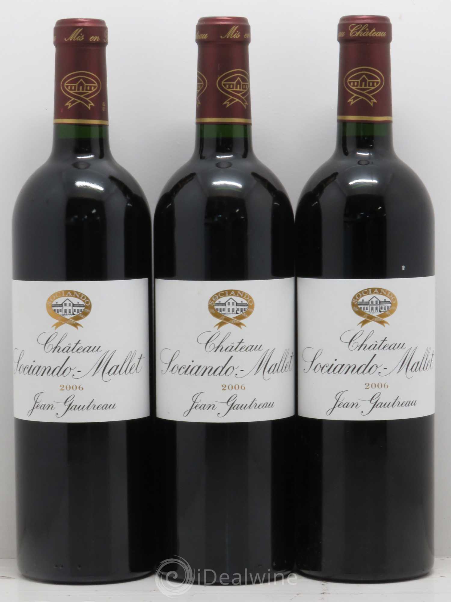 Château Sociando Mallet 2006 - Lot de 3 bouteilles - 0