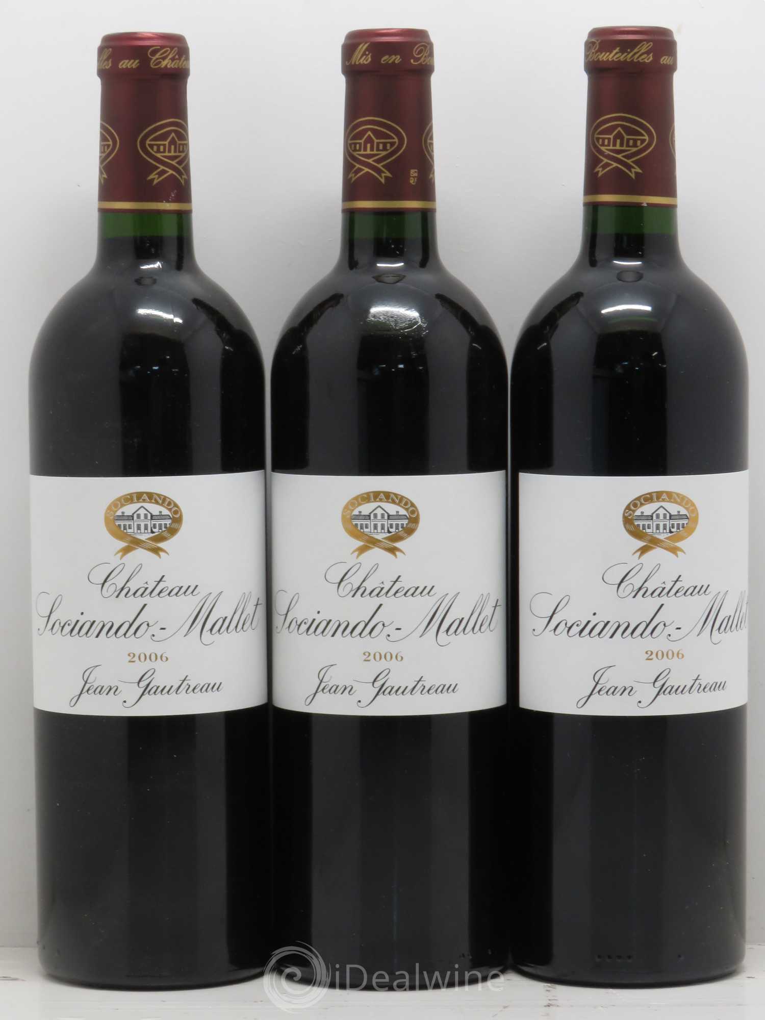 Château Sociando Mallet 2006 - Lot de 3 bouteilles - 0
