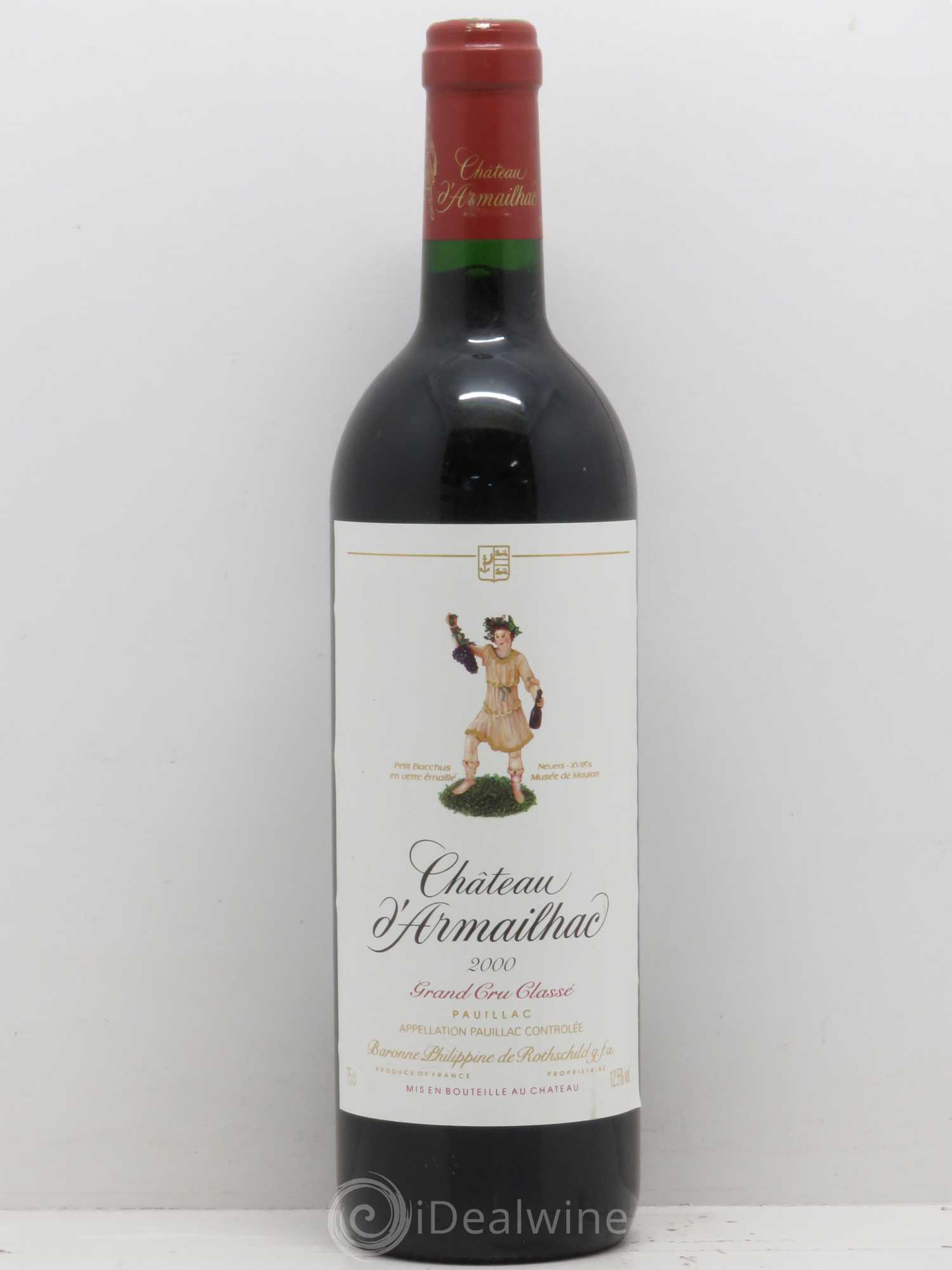 Château d' Armailhac - Mouton Baron(ne) Philippe 5ème Grand Cru Classé 2000 - Lot de 1 bouteille - 0