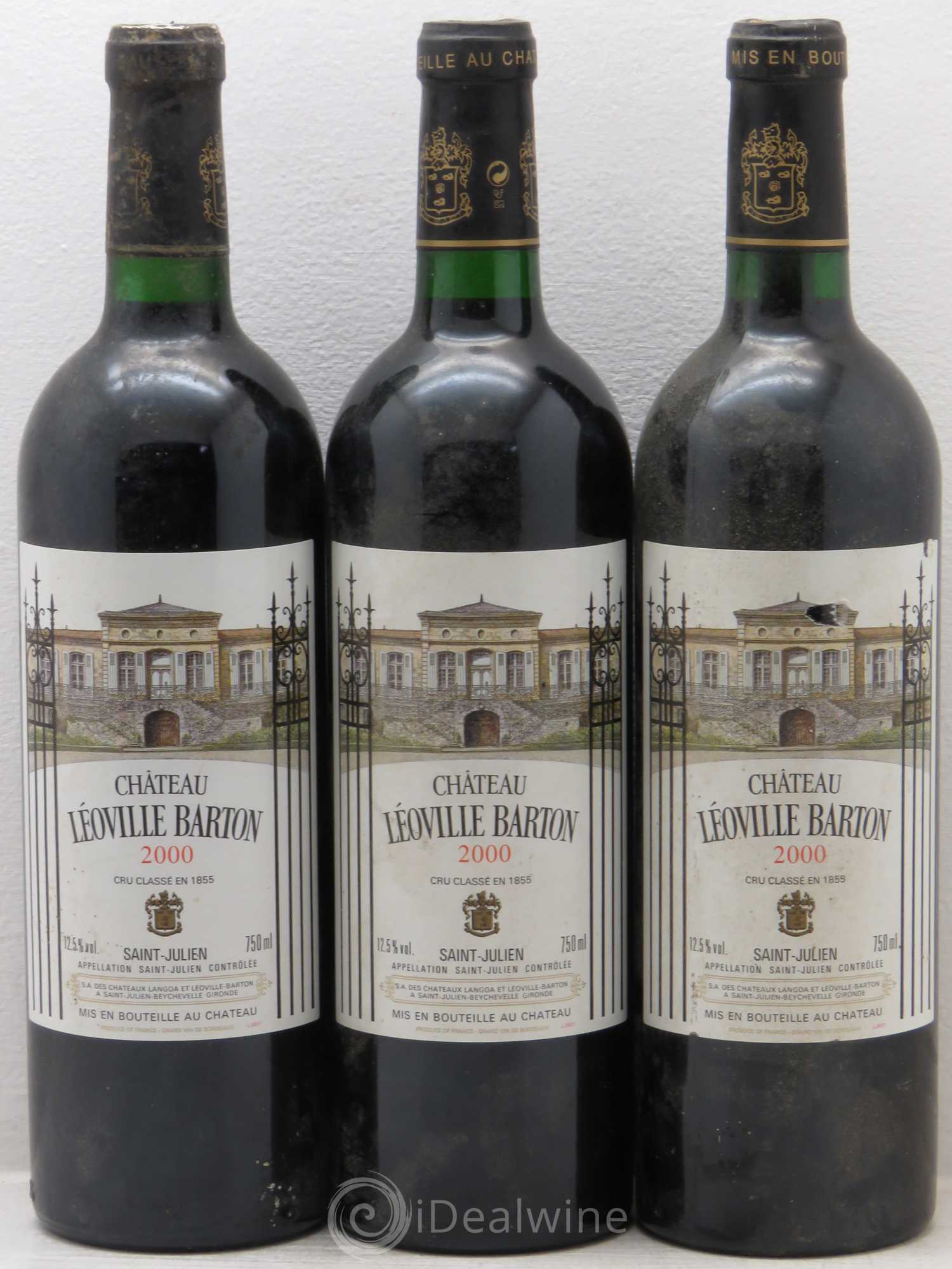 Château Léoville Barton 2ème Grand Cru Classé 2000 - Lot de 3 bouteilles - 0