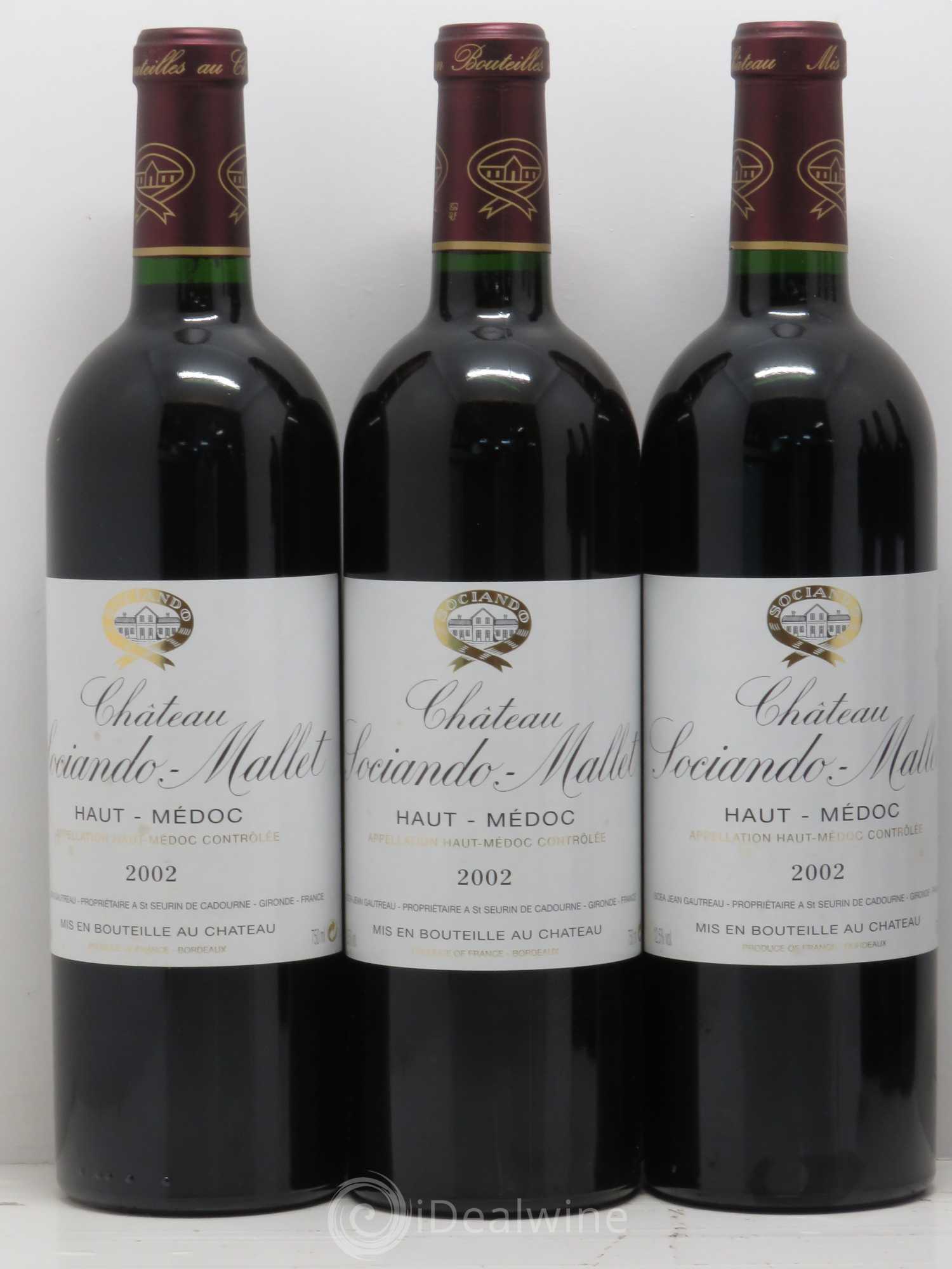 Château Sociando Mallet 2002 - Lot de 6 bouteilles - 1