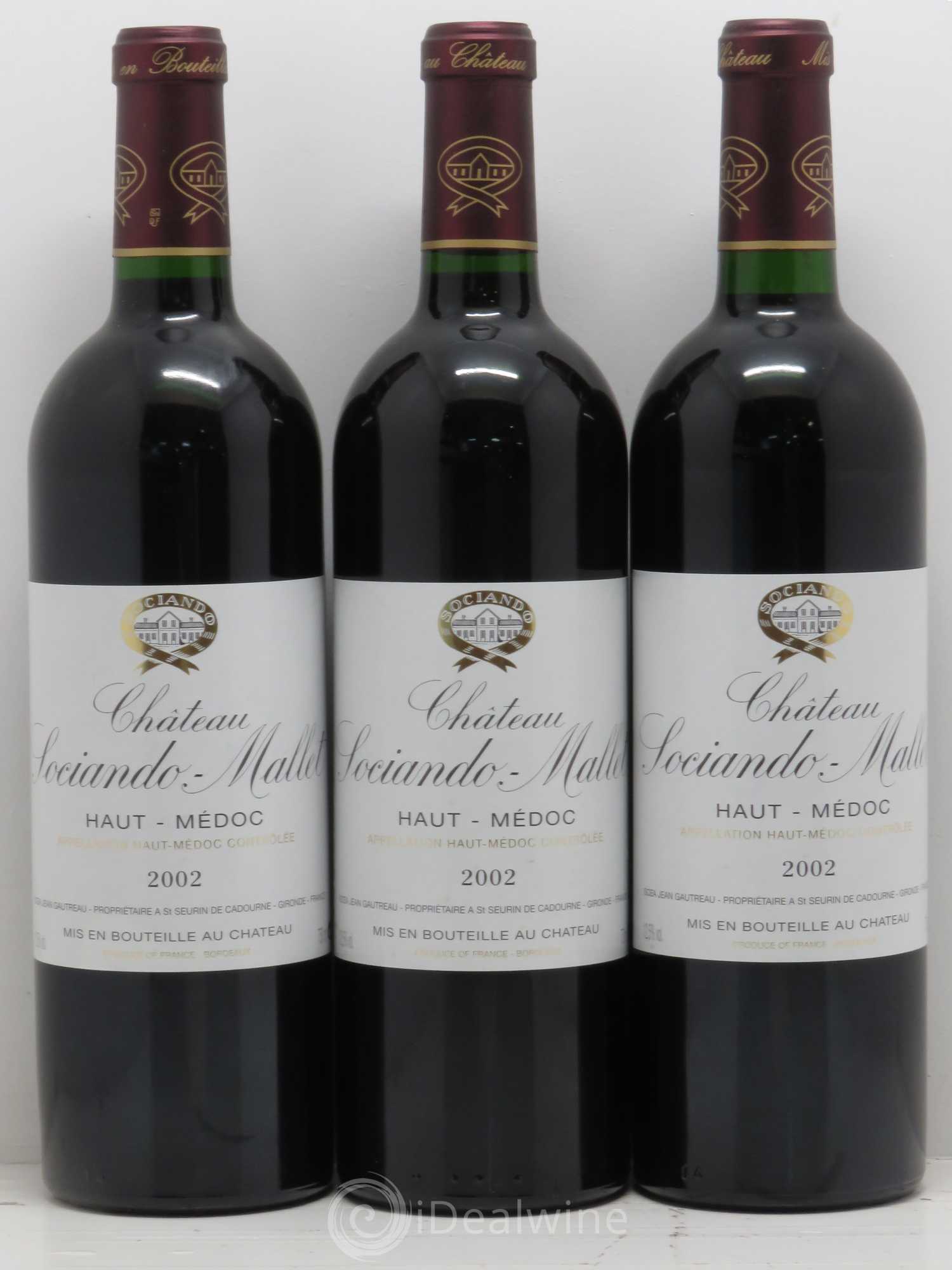 Château Sociando Mallet 2002 - Lot de 6 bouteilles - 2