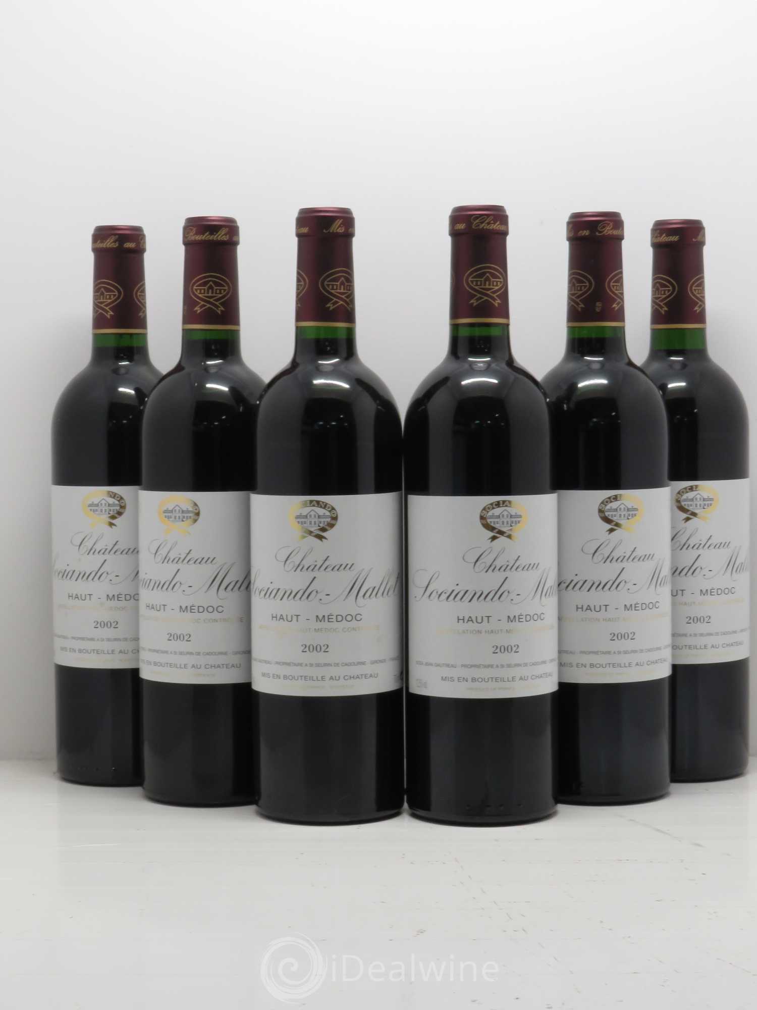 Château Sociando Mallet 2002 - Lot de 6 bouteilles - 0