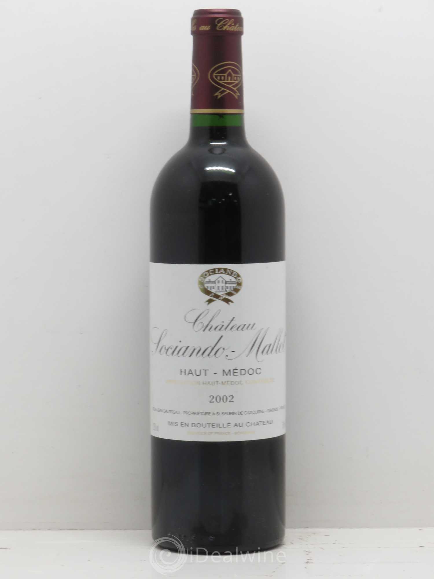 Château Sociando Mallet 2002 - Lot de 1 bouteille - 0